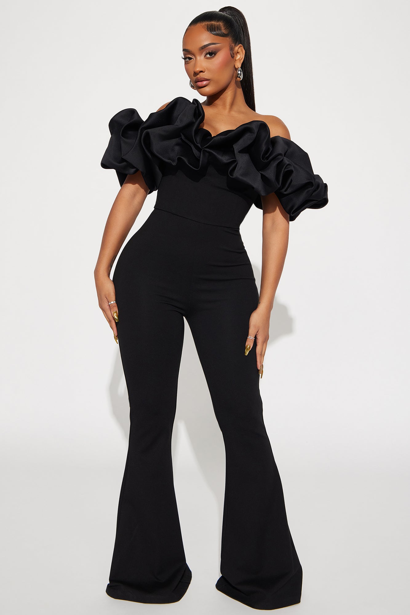 Ruffle Affair Jumpsuit - Black