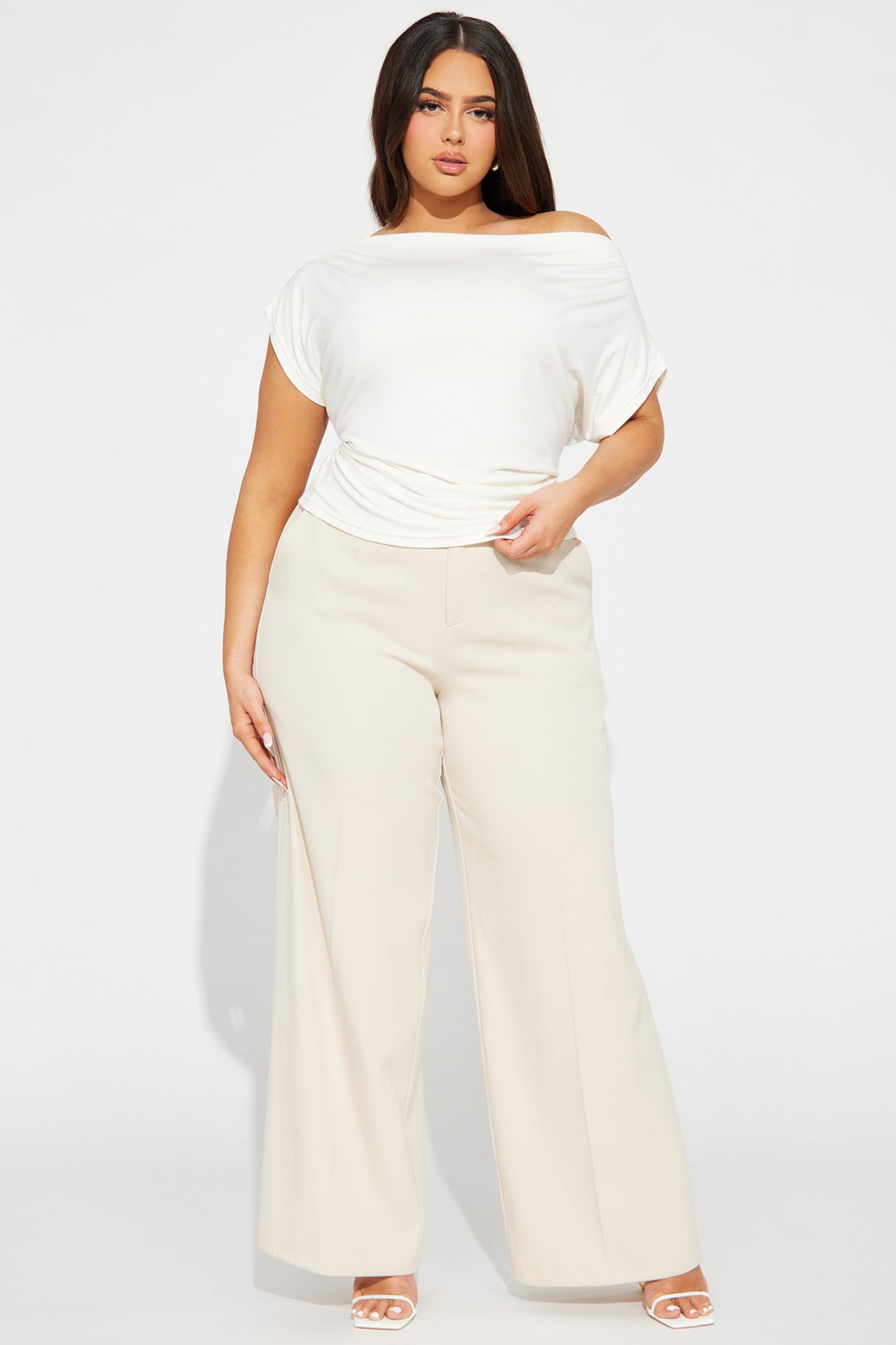 Eva Effortless One Shoulder Top - Ivory