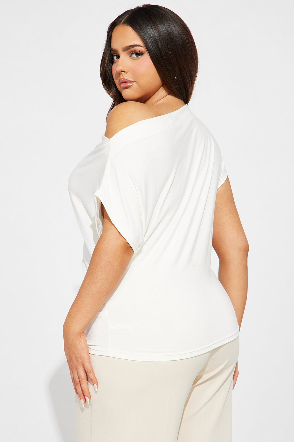 Eva Effortless One Shoulder Top - Ivory