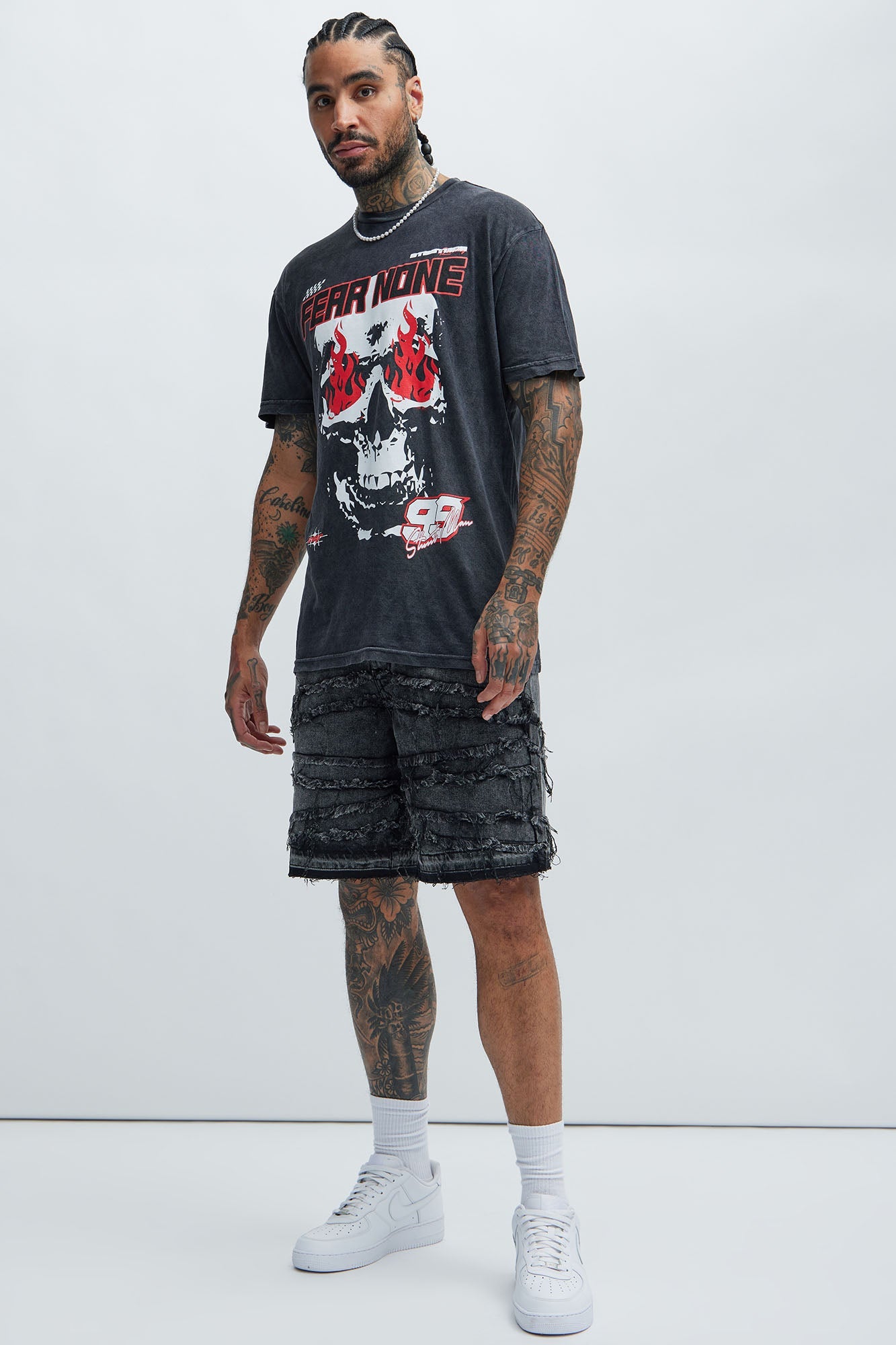Nice Try Frayed Denim Short - Black Wash