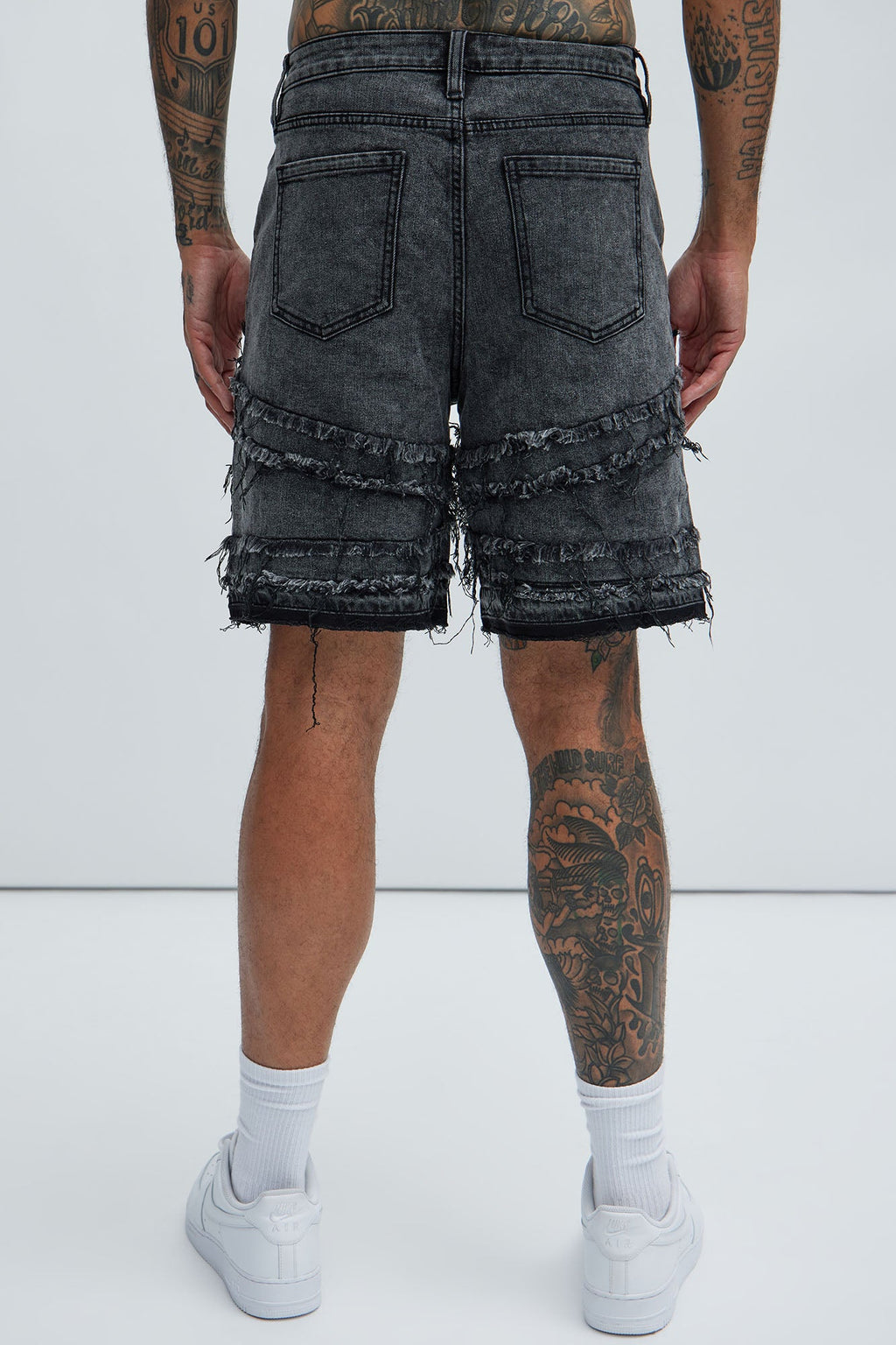 Nice Try Frayed Denim Short - Black Wash