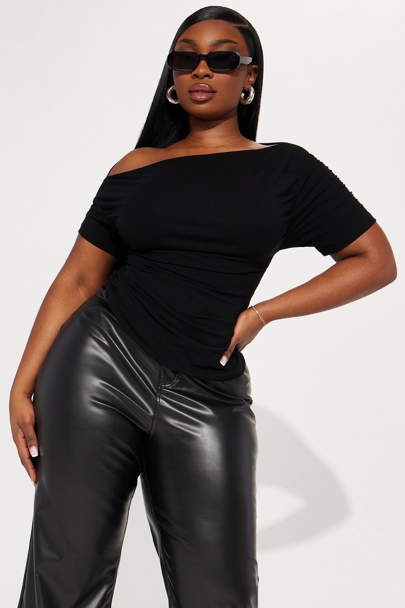 Don't Mind Me One Shoulder Top - Black
