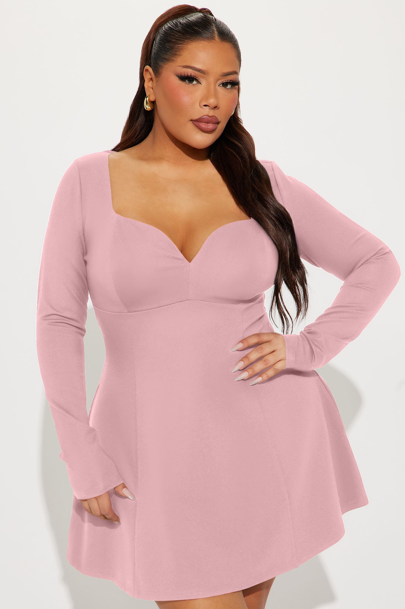 Amelia Ponte Mini Dress - Mauve