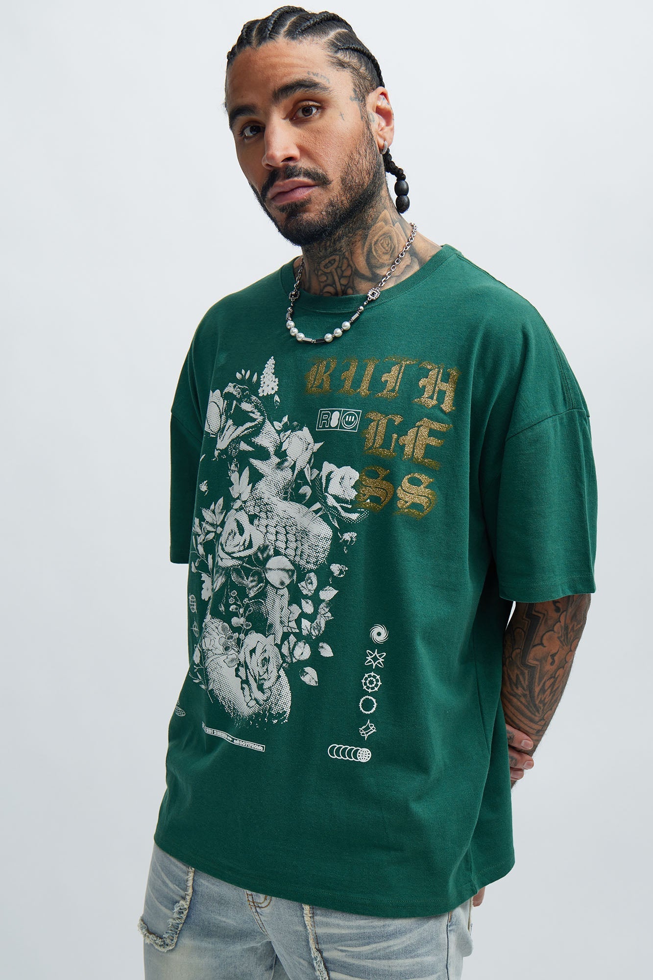 Ruthless Oversized Short Sleeve Tee - Hunter