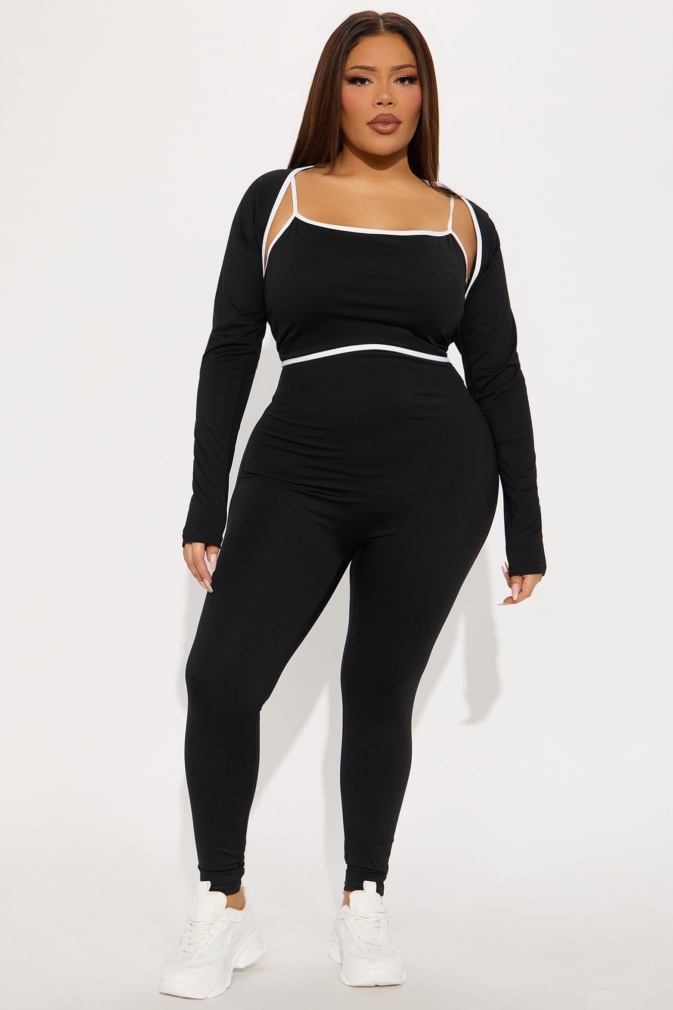 Heidi 2 Piece Bolero Active Jumpsuit - Black