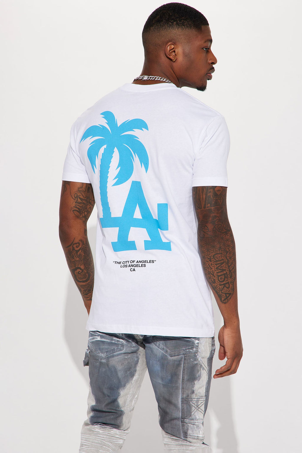 LA Palm Tree Short Sleeve Tee - White