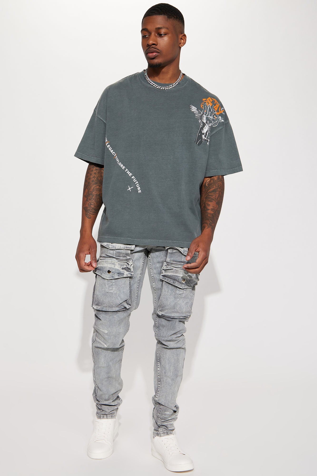 Stay United Oversized Short Sleeve Tee - Grey