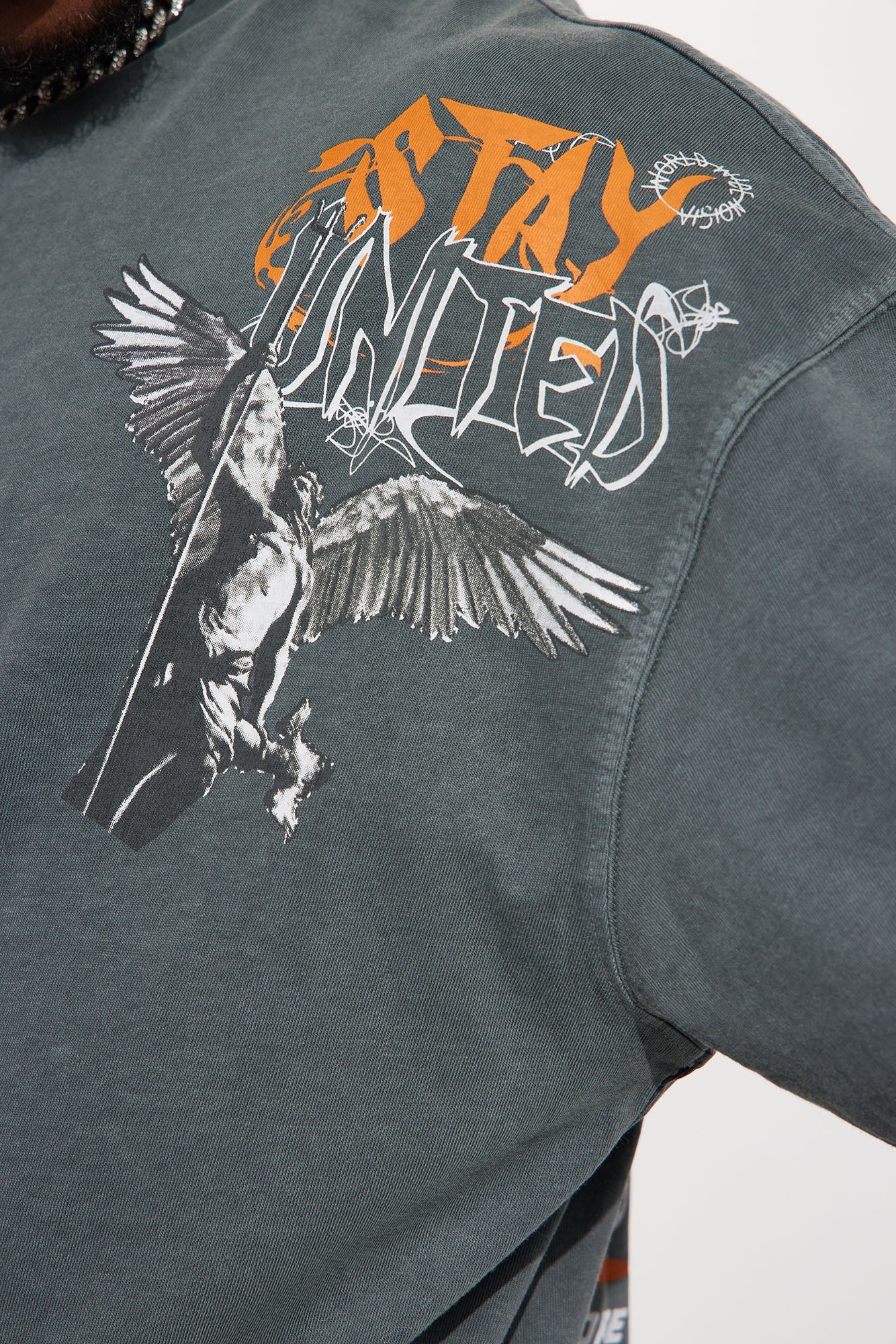 Stay United Oversized Short Sleeve Tee - Grey
