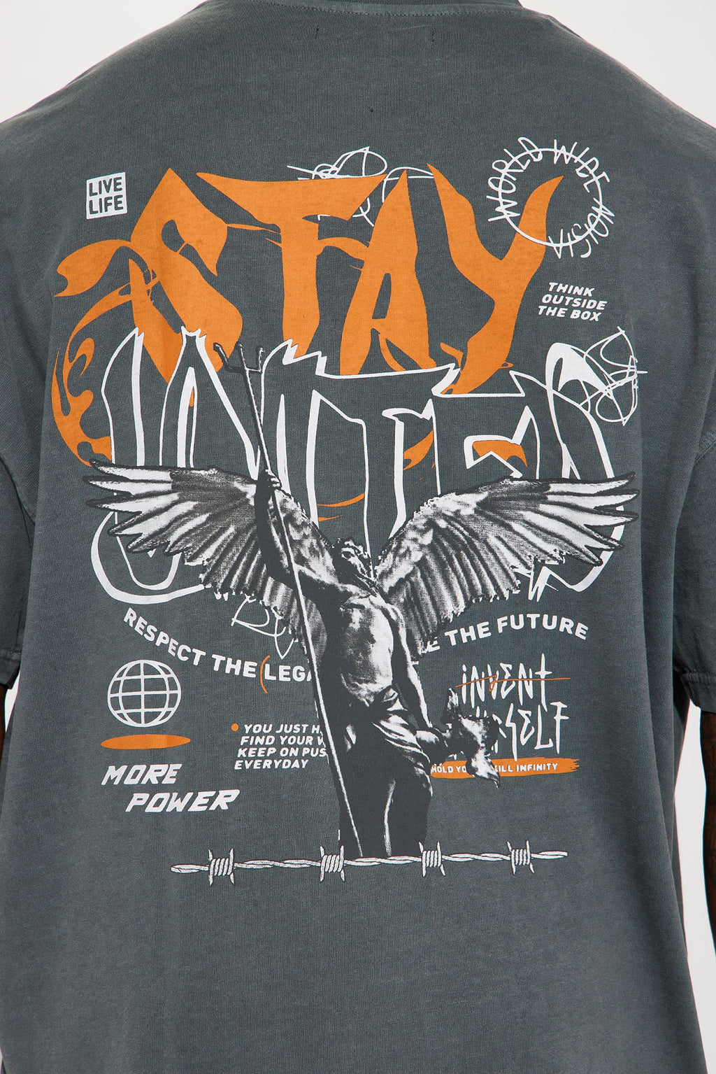 Stay United Oversized Short Sleeve Tee - Grey
