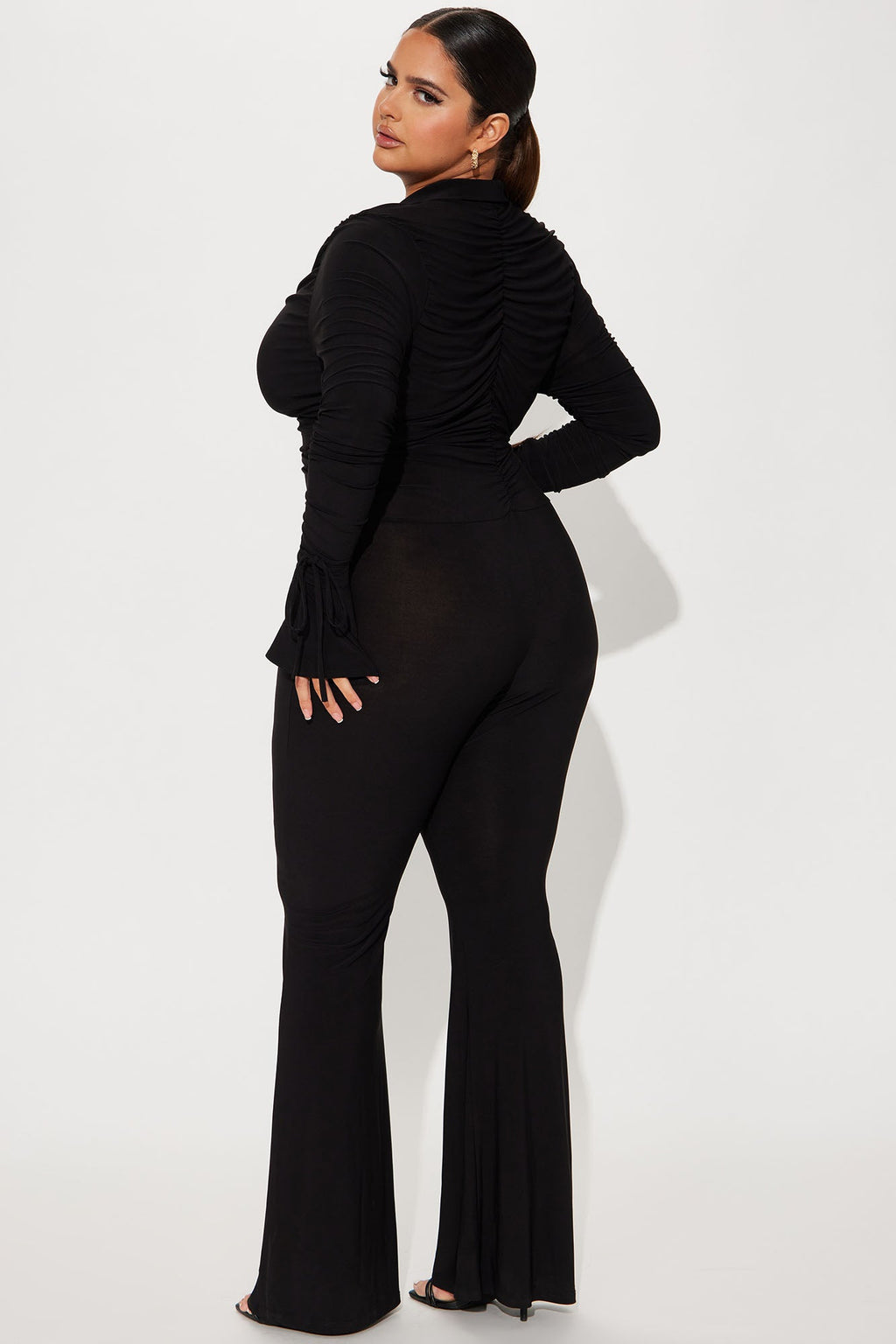 Get A Good Look Ruched Jumpsuit - Black