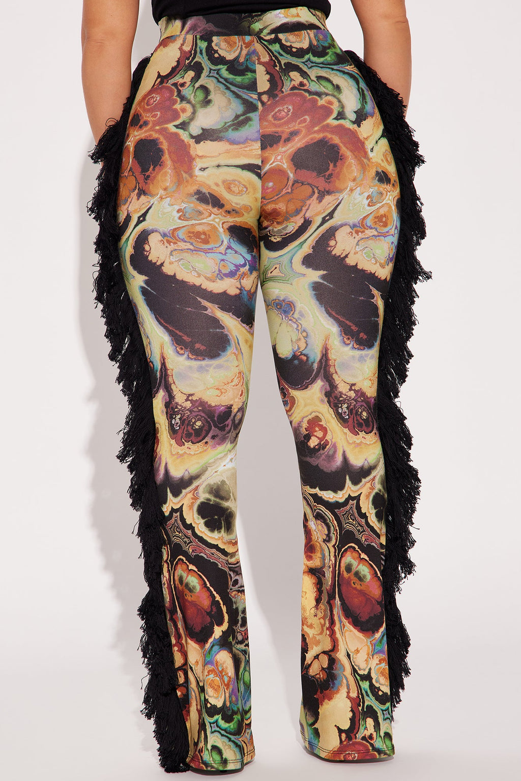 All At Once Fringe Flare Pant - Yellow/combo