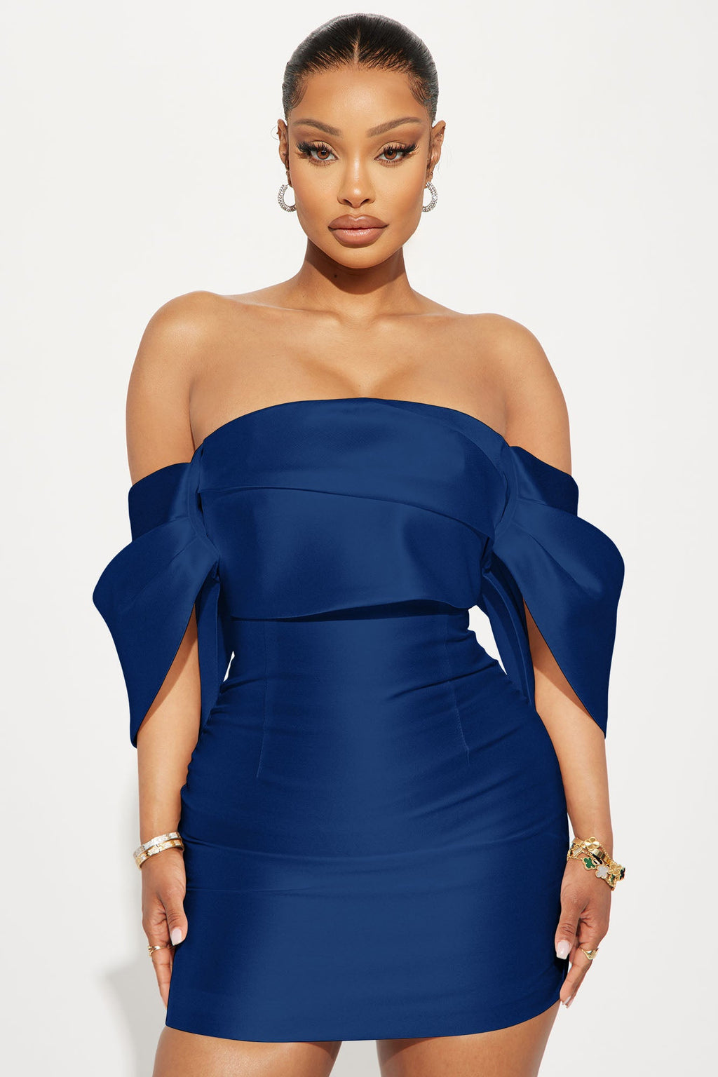 Allison Taffeta Mini Dress - Navy