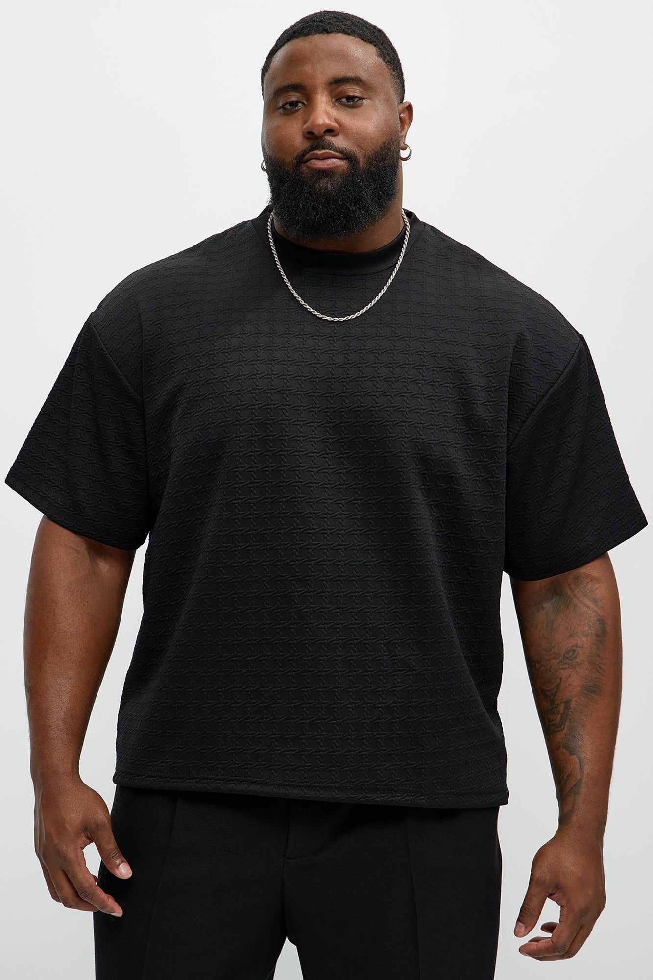 8 AM Textured Short Sleeve Tee - Black
