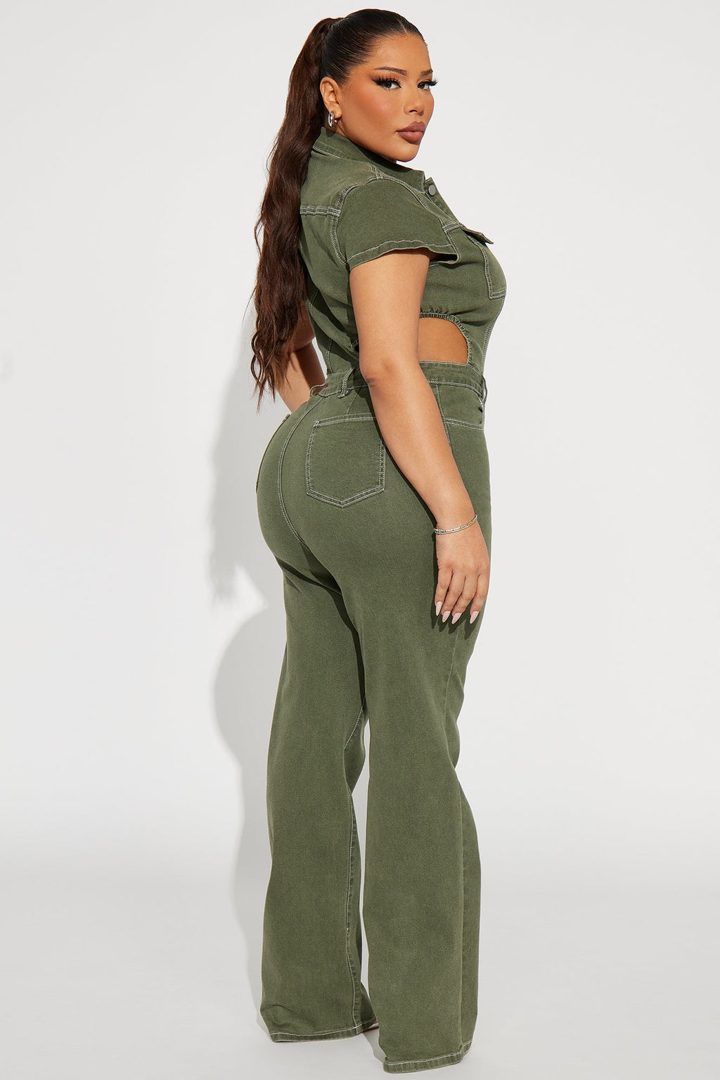 Kamaria Denim Jumpsuit - Olive