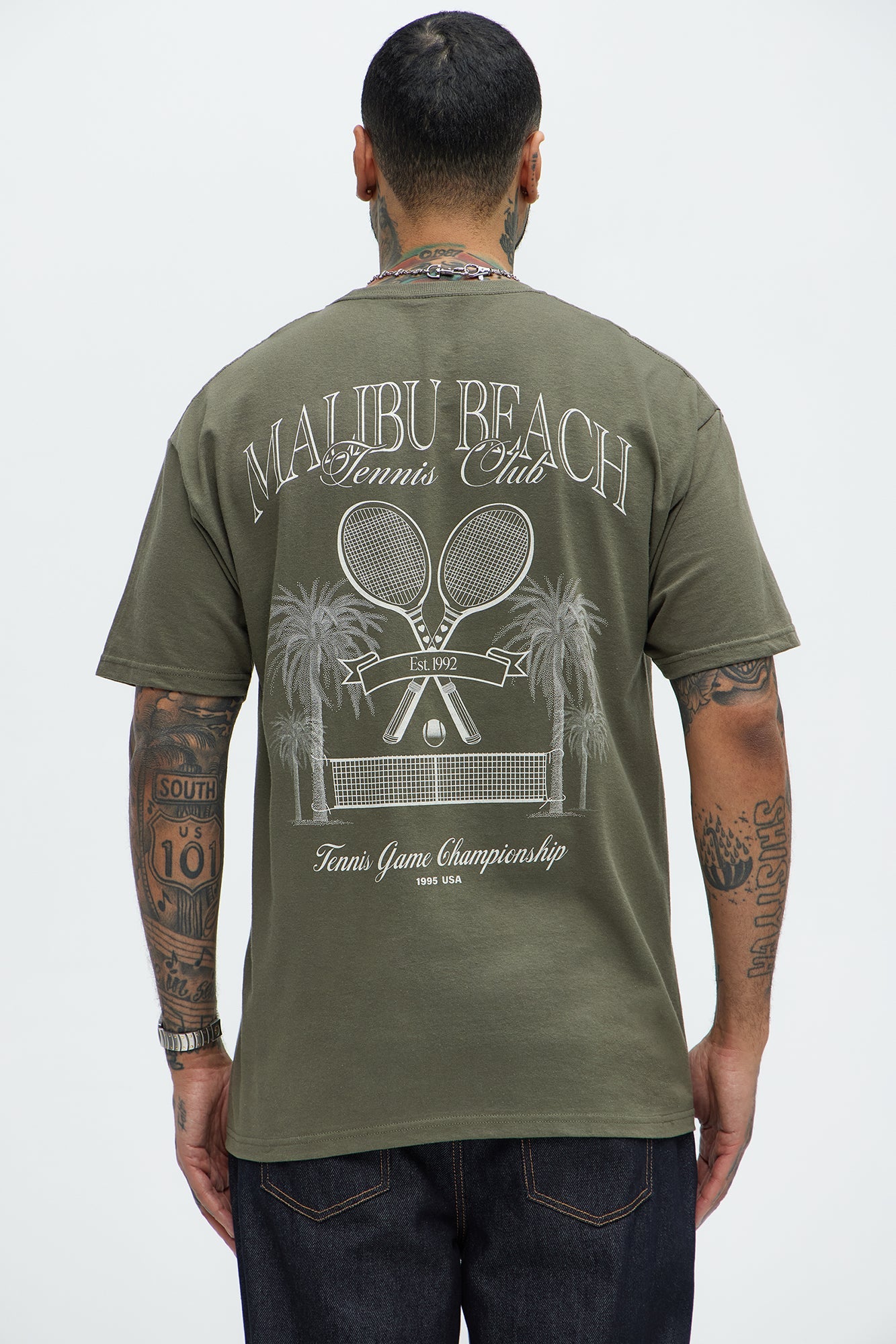 Malibu Beach Tennis Short Sleeve Tee - Olive