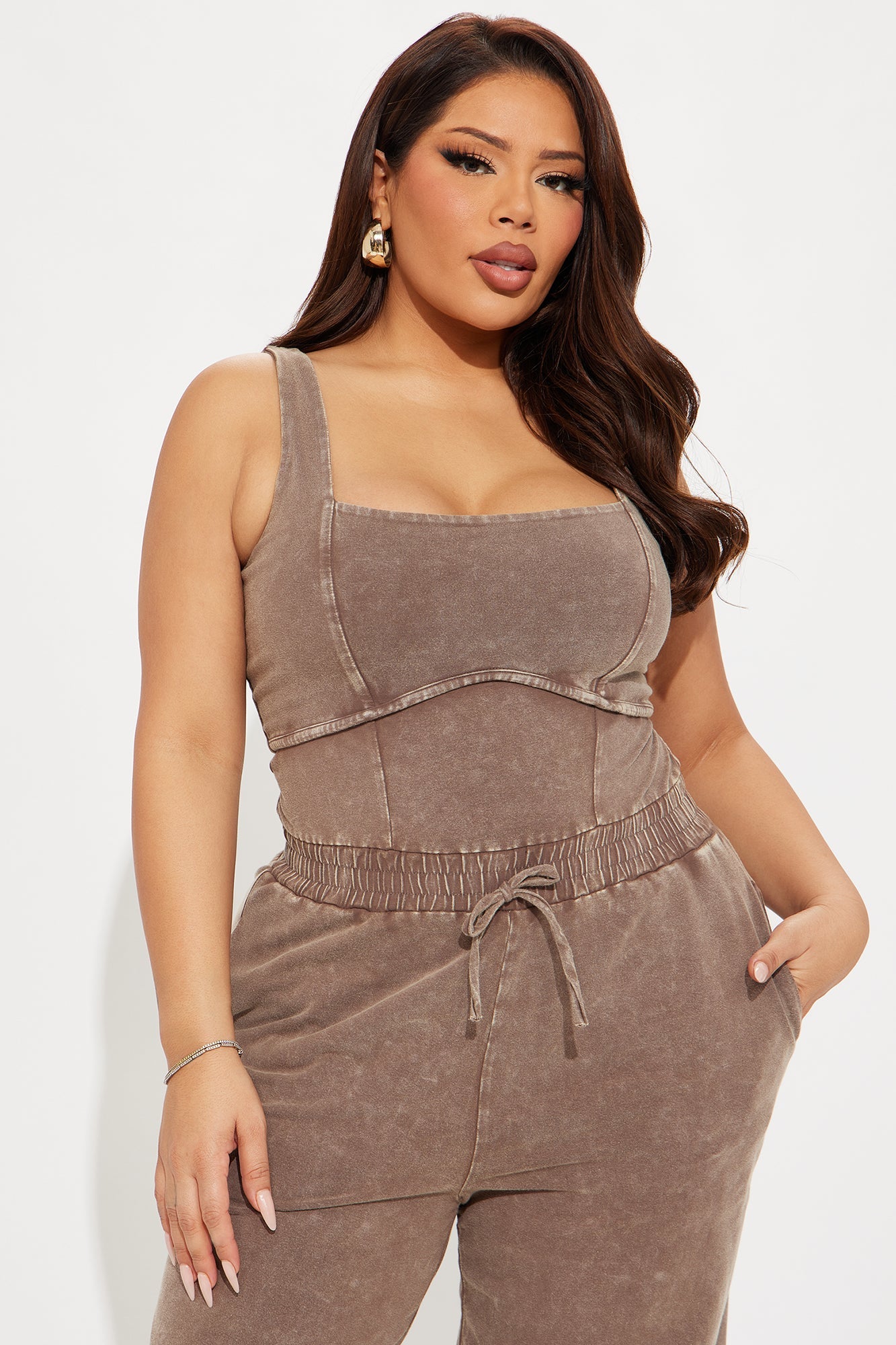 Keep It Up Jumpsuit - Brown