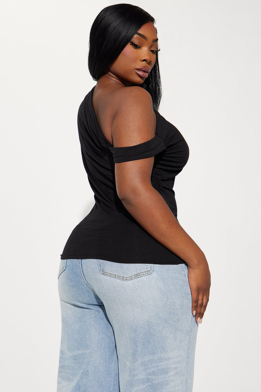 Bianca One Shoulder Top - Black
