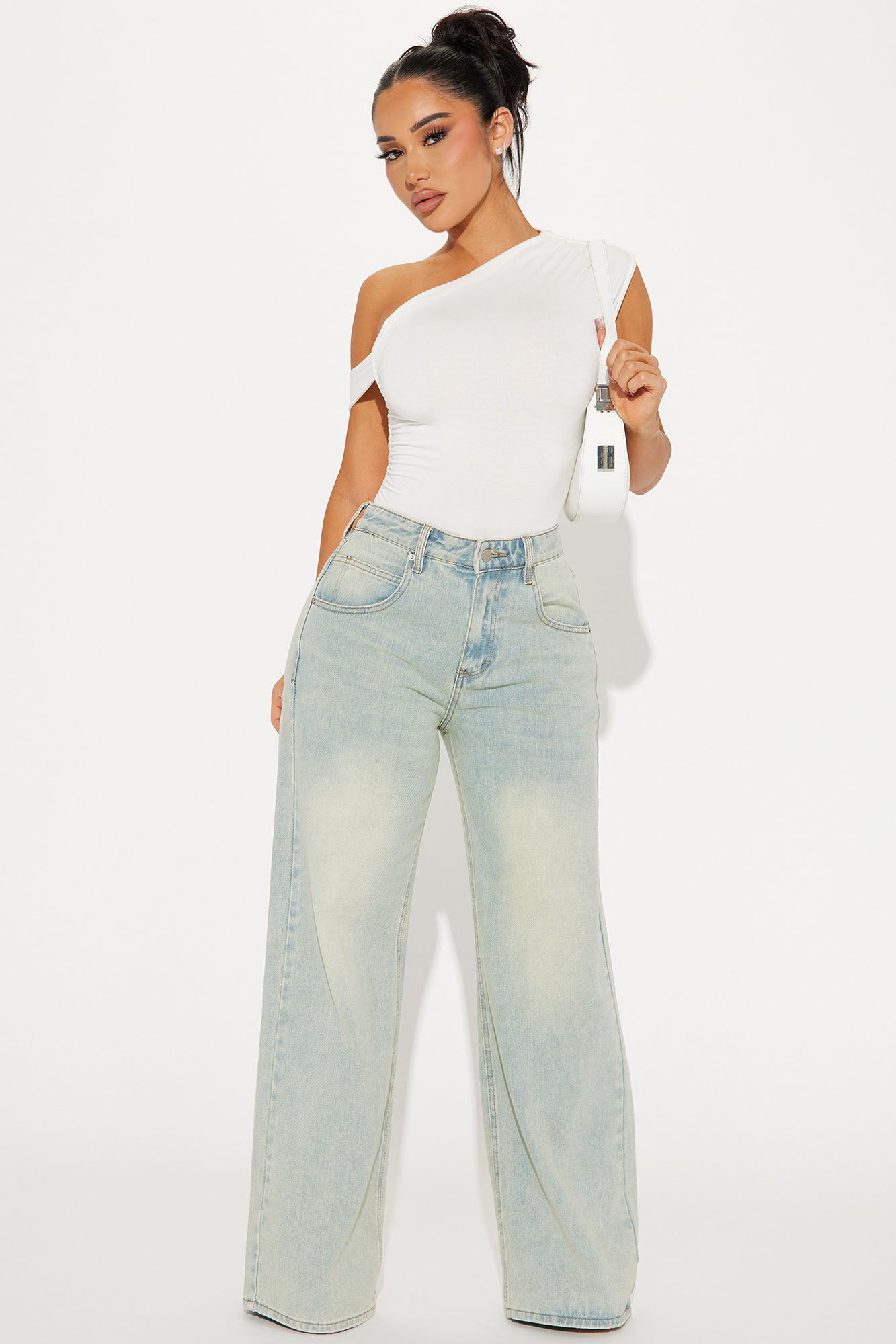 Bianca One Shoulder Top - White