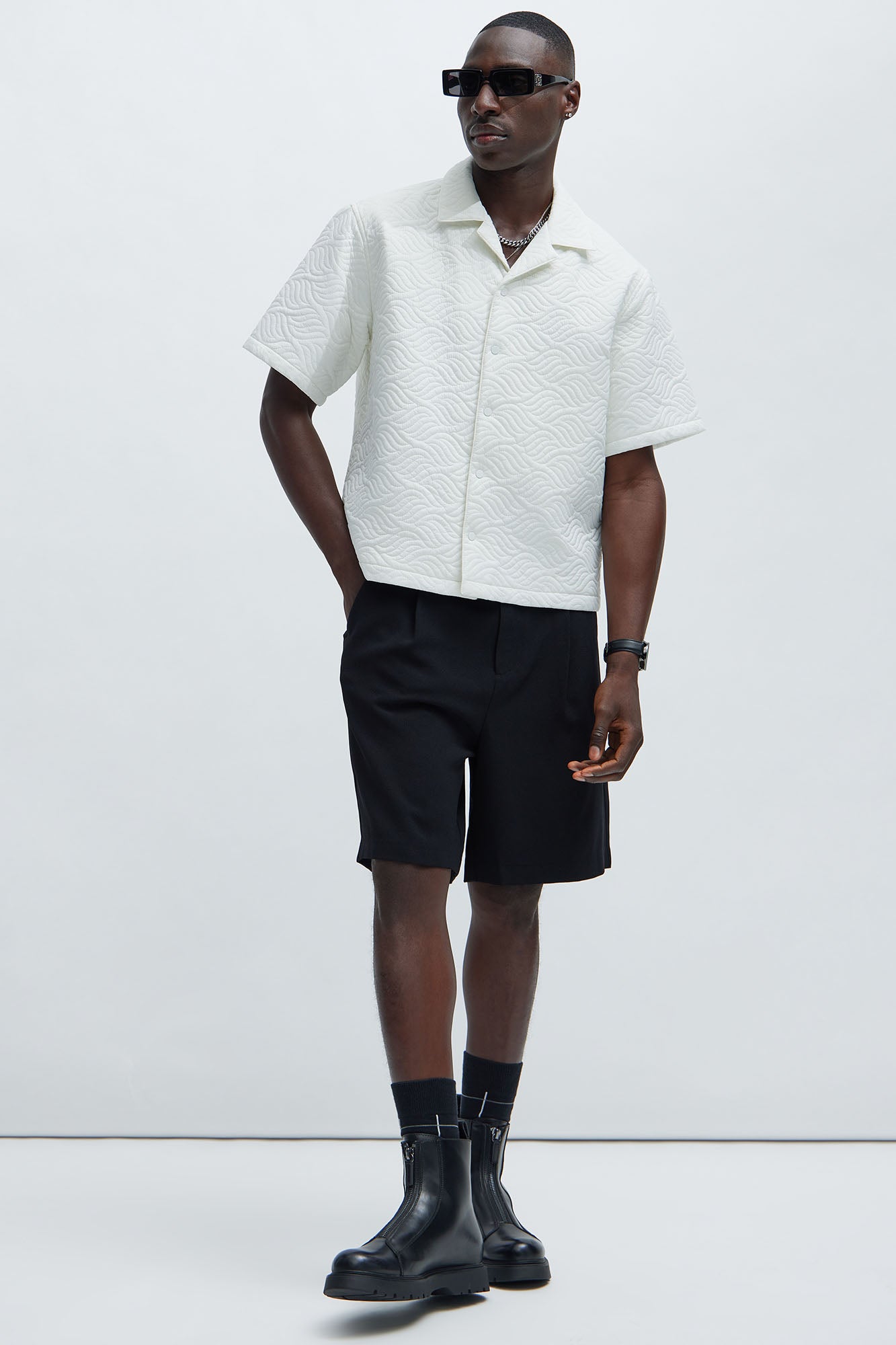 Java Quilted Nylon Shirt - White