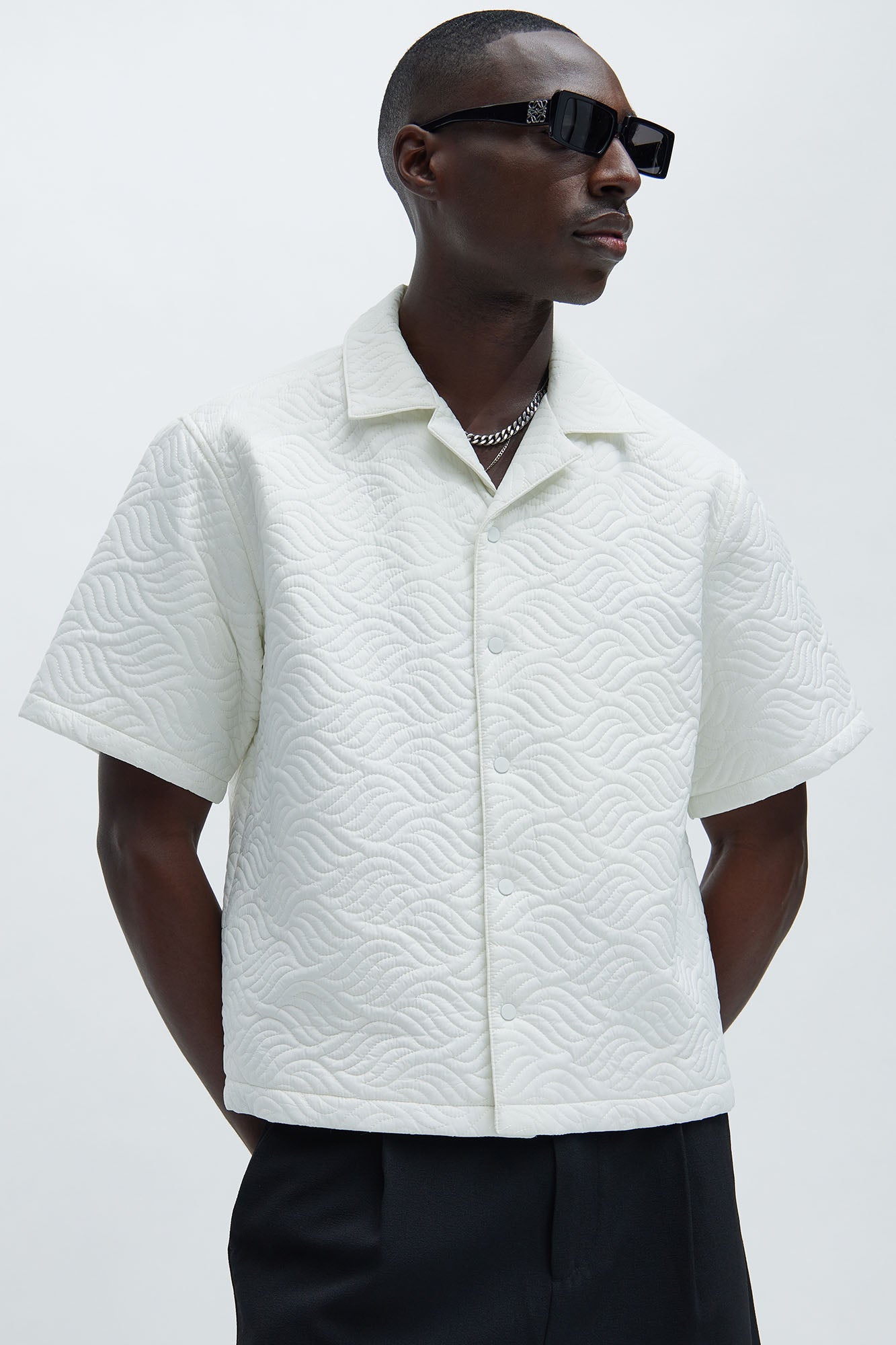 Java Quilted Nylon Shirt - White