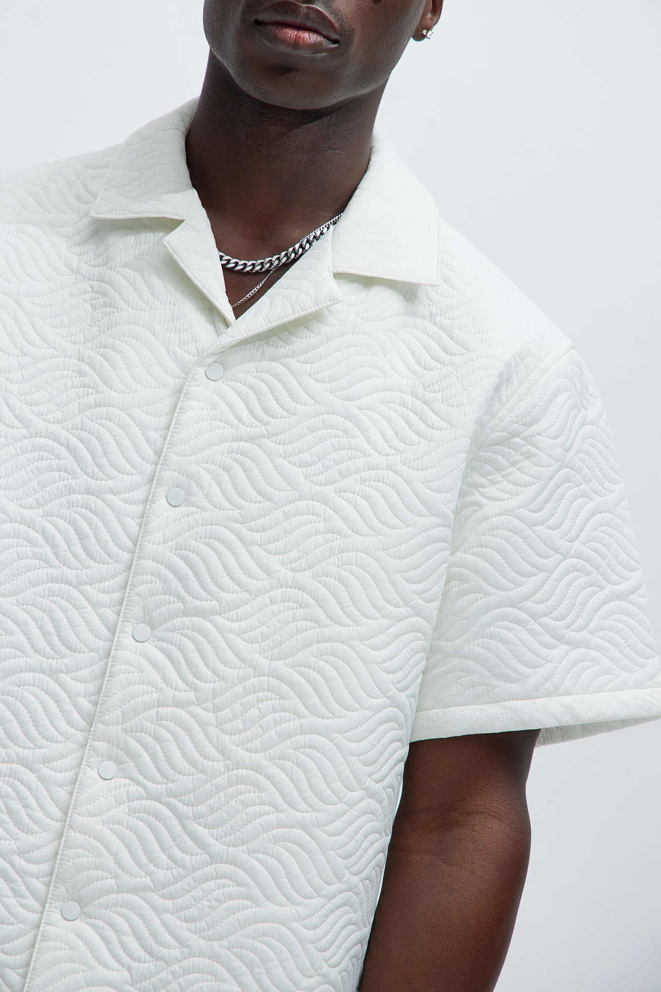 Java Quilted Nylon Shirt - White