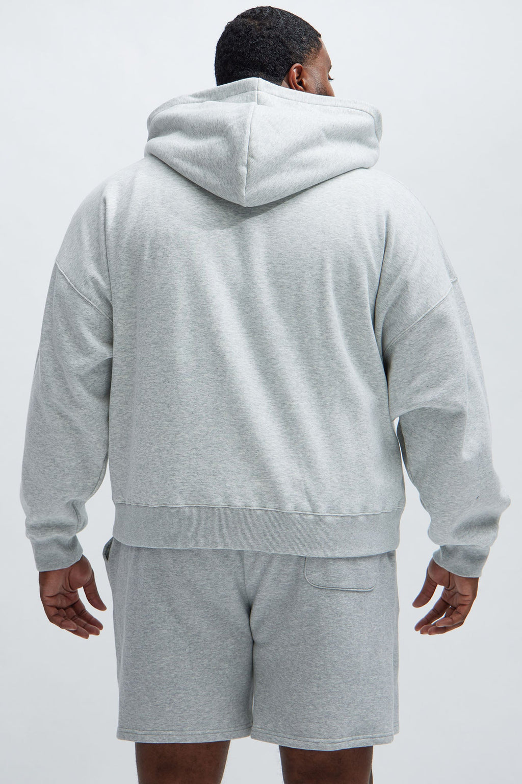 Tyson Oversized Heavyweight Zip Up - Heather Grey