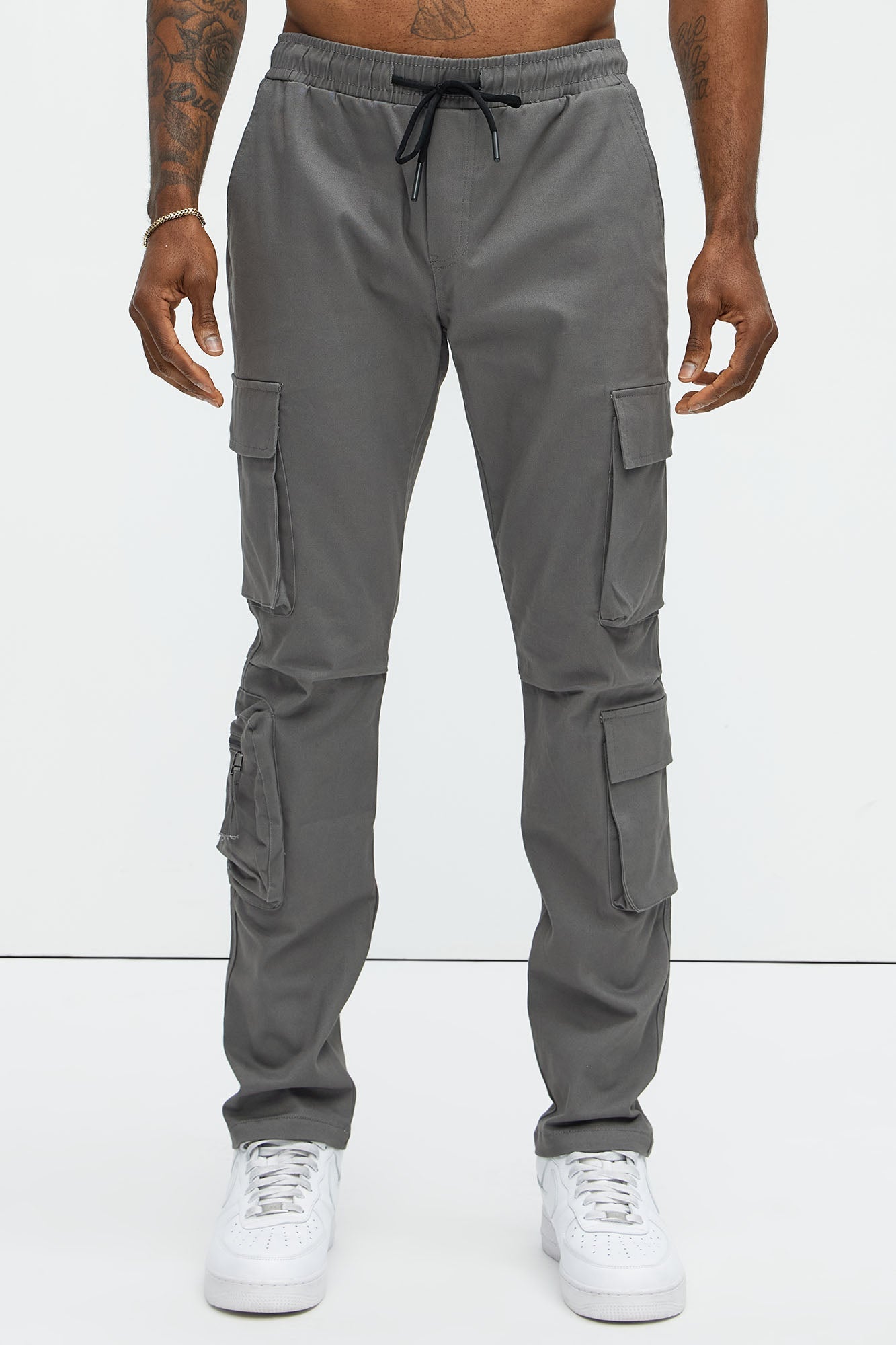 Stay On It Skinny Cargo Pants - Grey