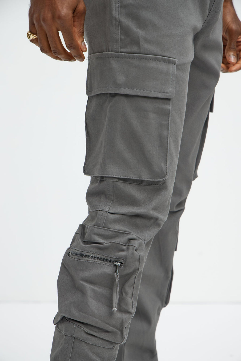 Stay On It Skinny Cargo Pants - Grey