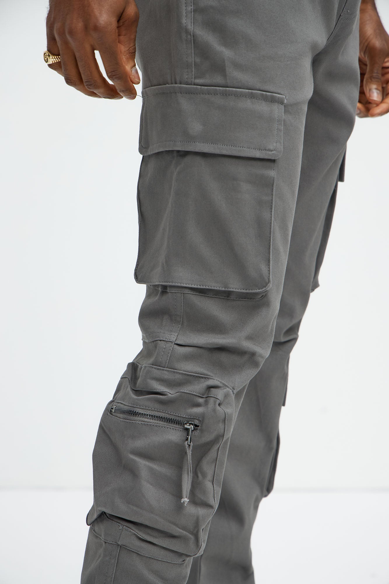 Stay On It Skinny Cargo Pants - Grey