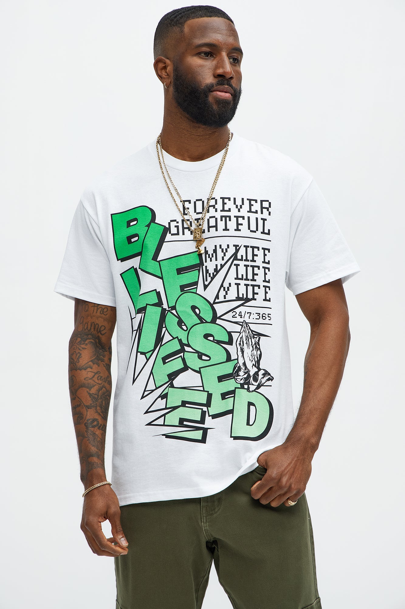Blessed Life Short Sleeve Tee - White
