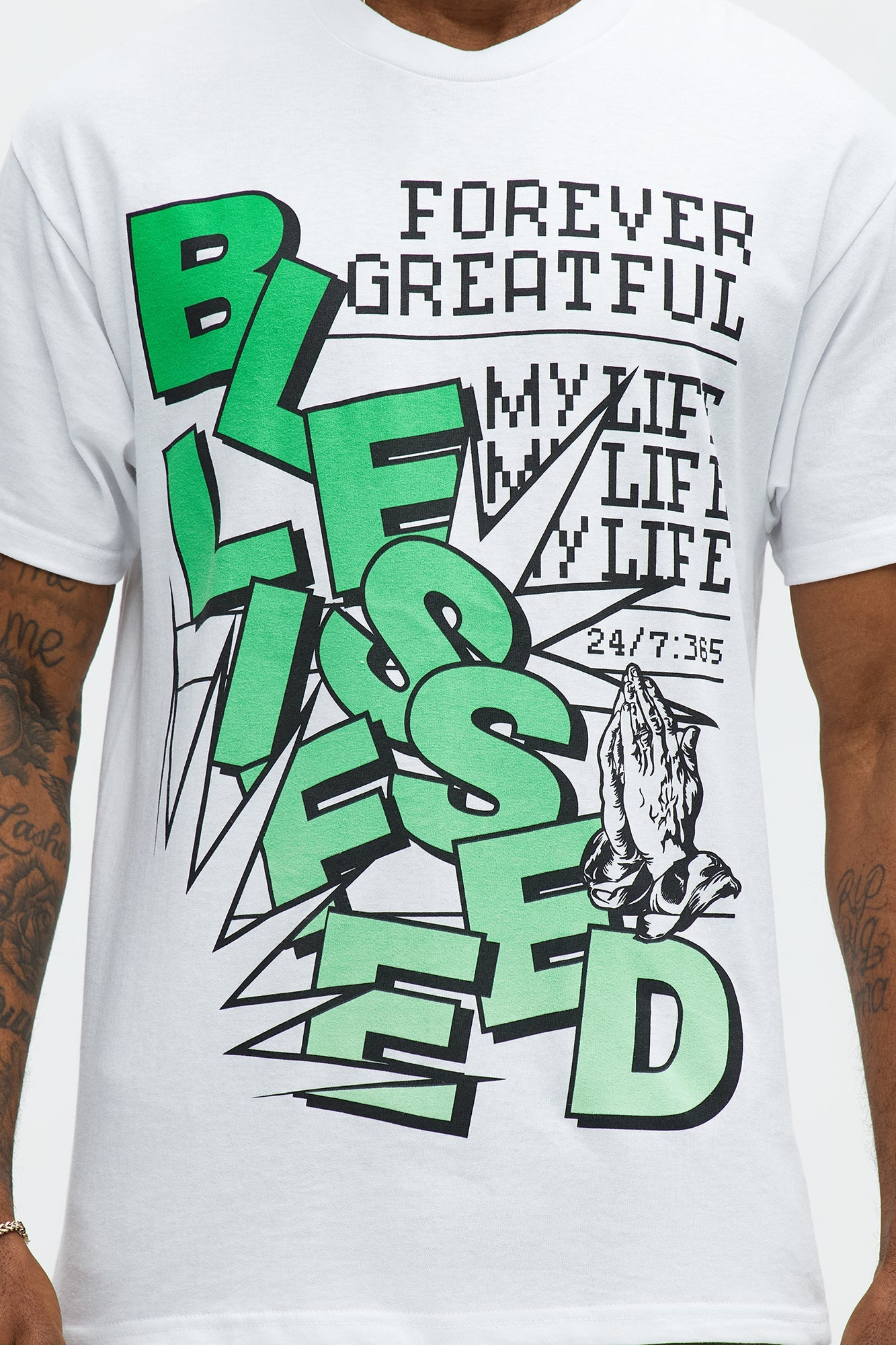 Blessed Life Short Sleeve Tee - White