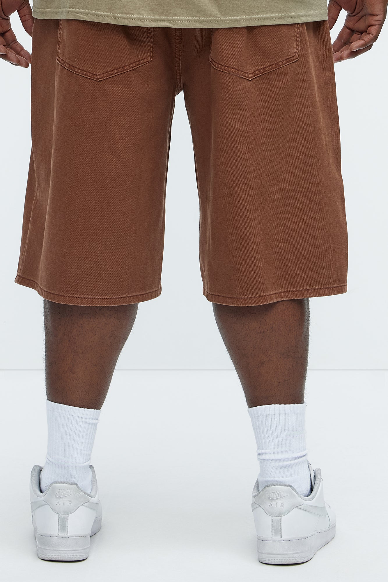 Lucas Baggy Denim Shorts - Brown