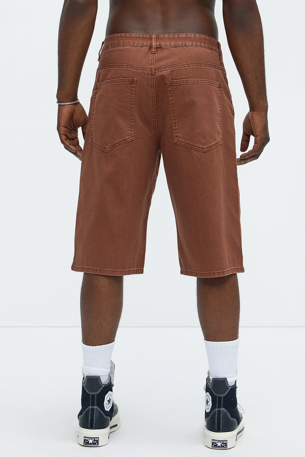 Lucas Baggy Denim Shorts - Brown