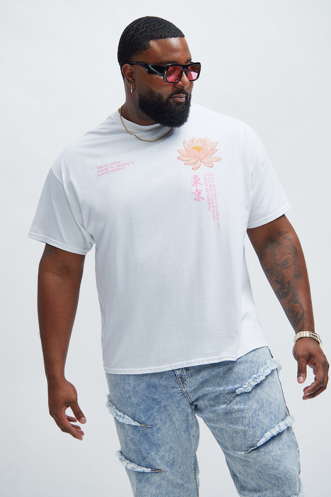 New Beginnings Lotus Short Sleeve Tee - White