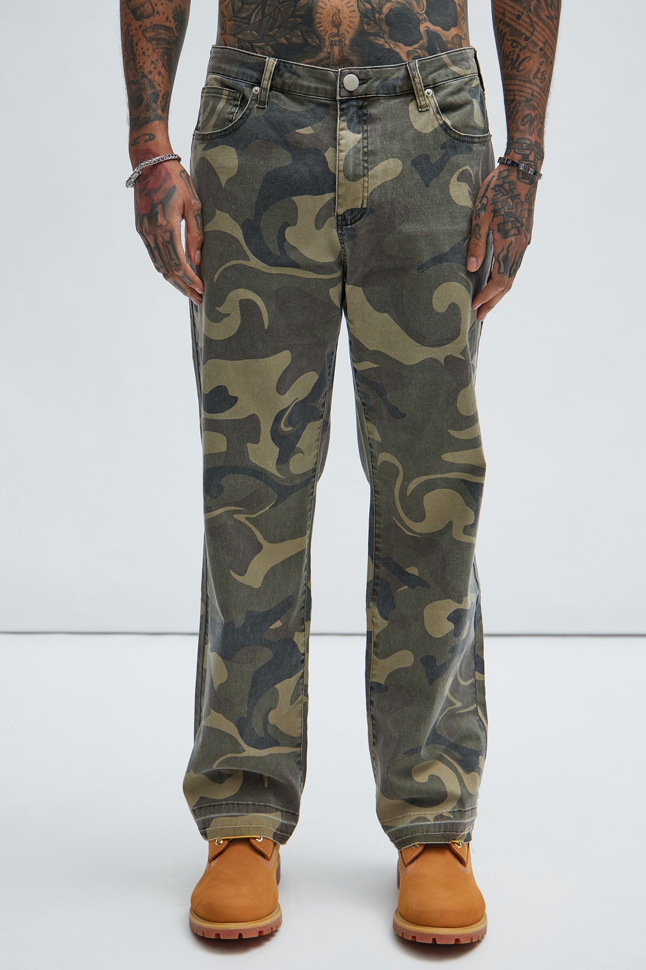 Won't Do Camo Straight Pants - Camouflage