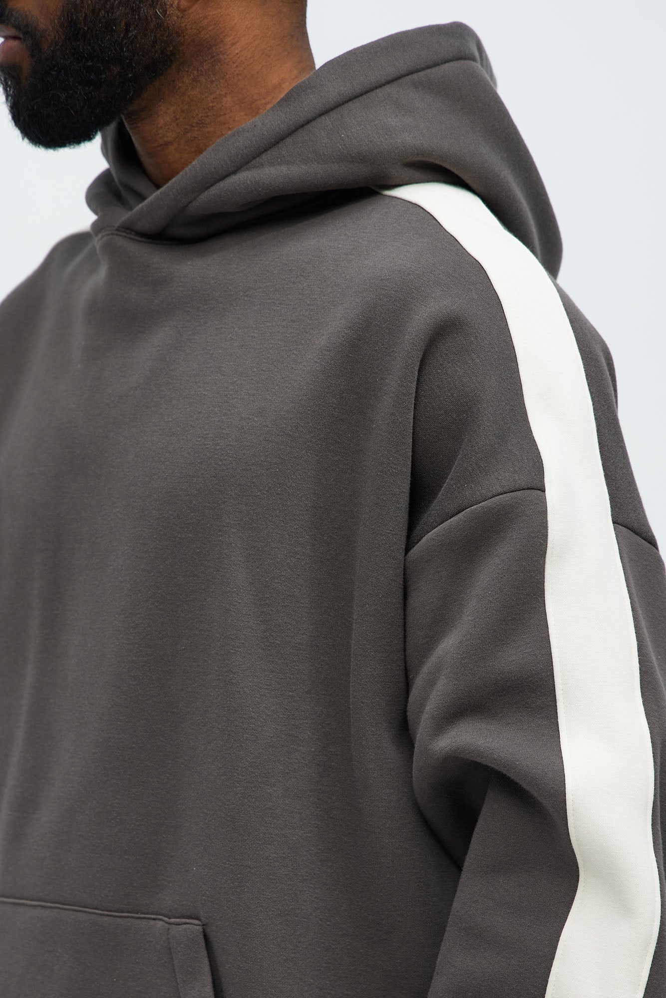 Tyson Heavyweight Oversized Striped Hoodie - Olive