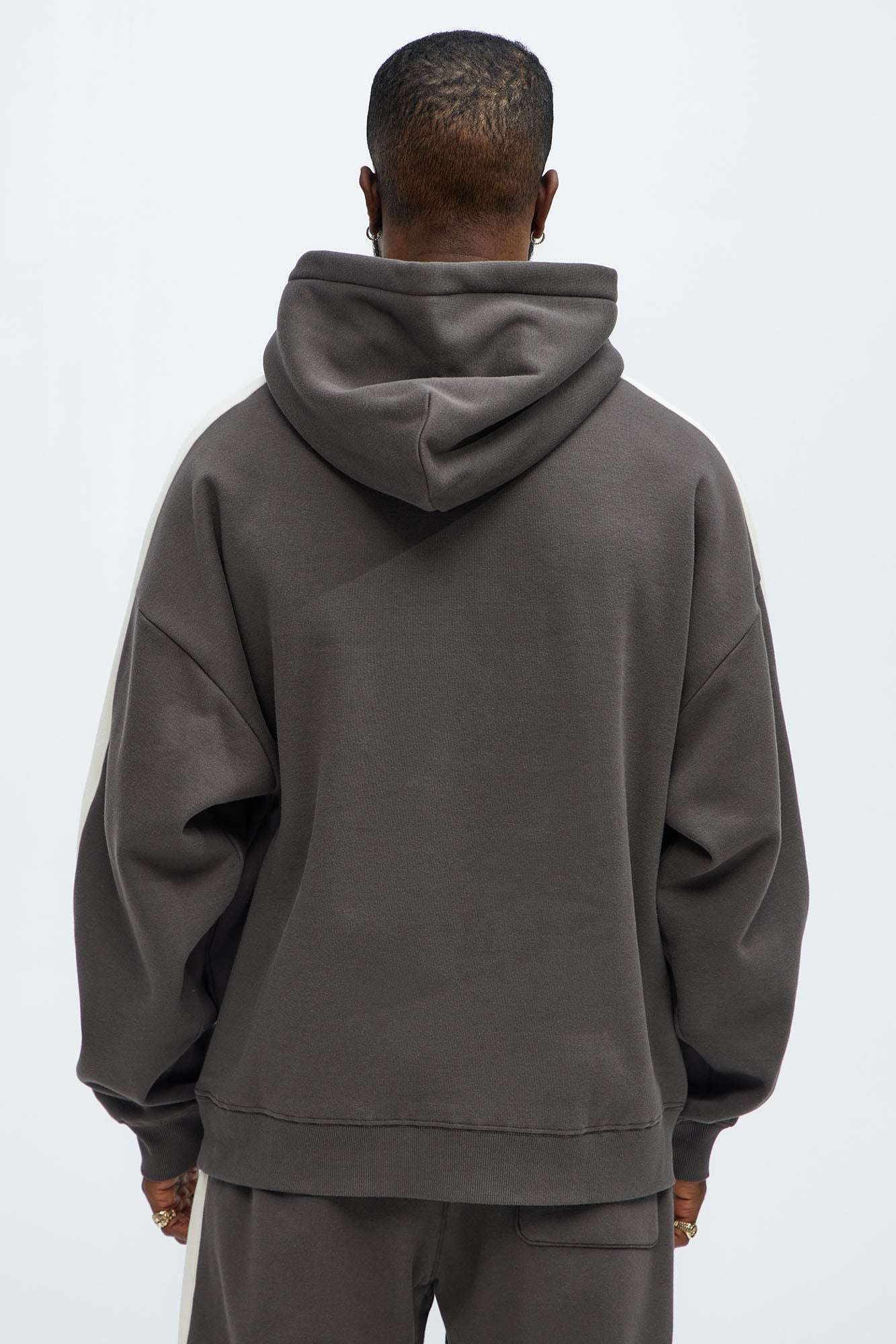 Tyson Heavyweight Oversized Striped Hoodie - Olive