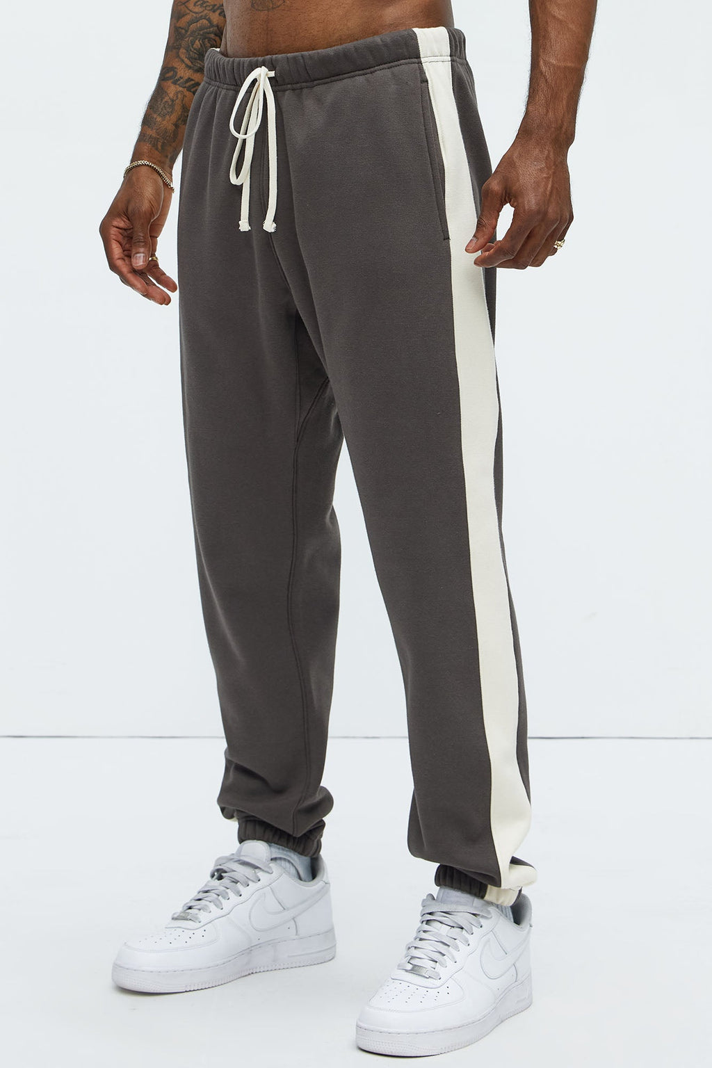 Tyson Heavyweight Striped Jogger - Olive