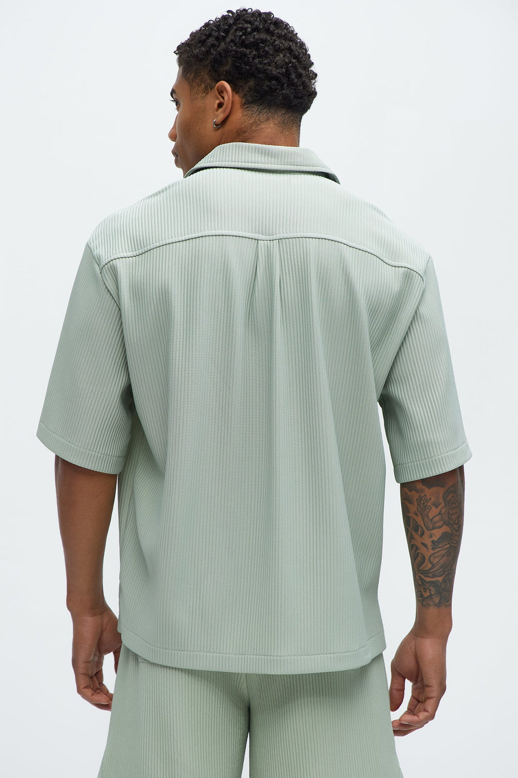 Show Up Short Sleeve Cuban Shirt - Sage