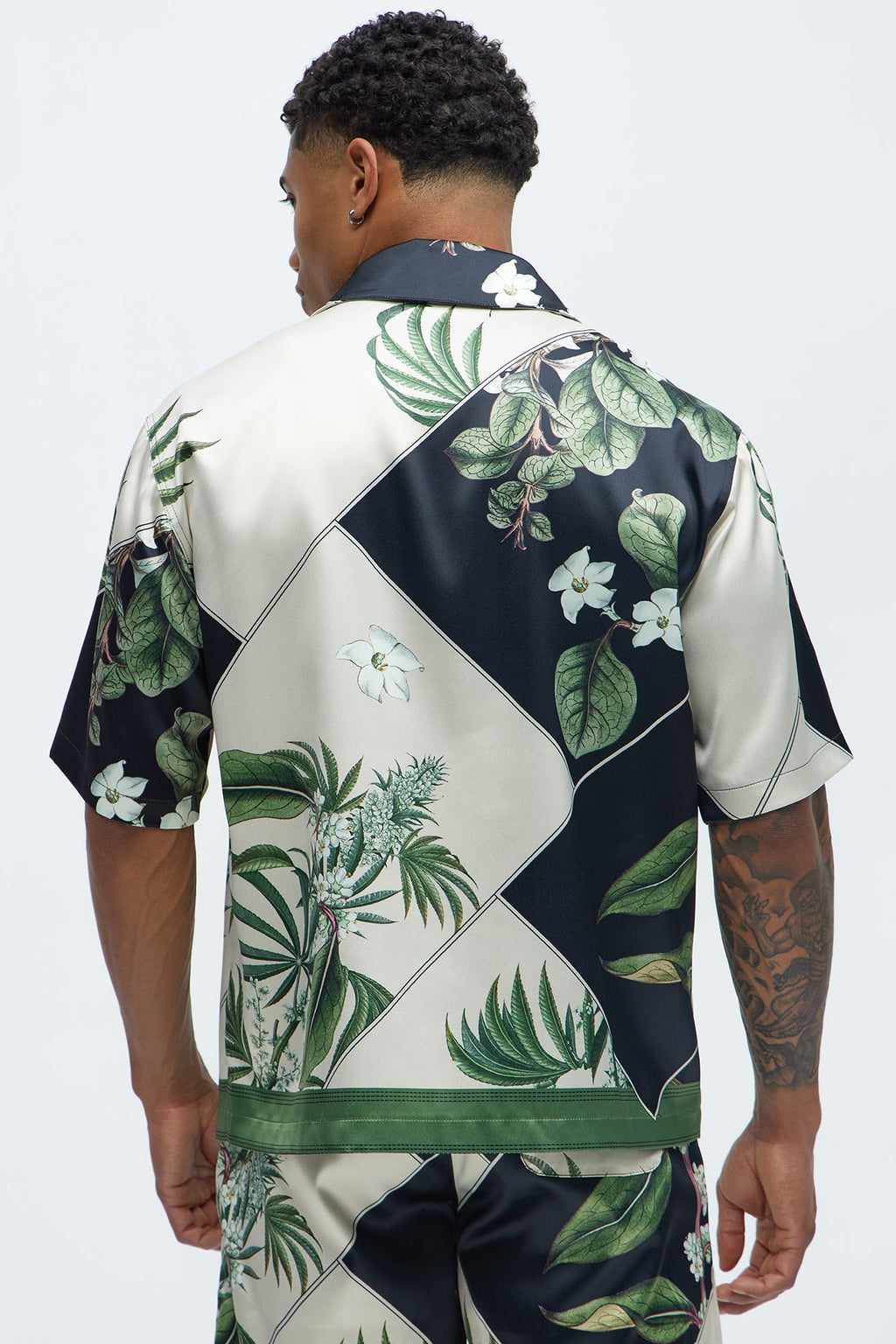 Agrarian Printed Cuban Collar Shirt - Green/combo