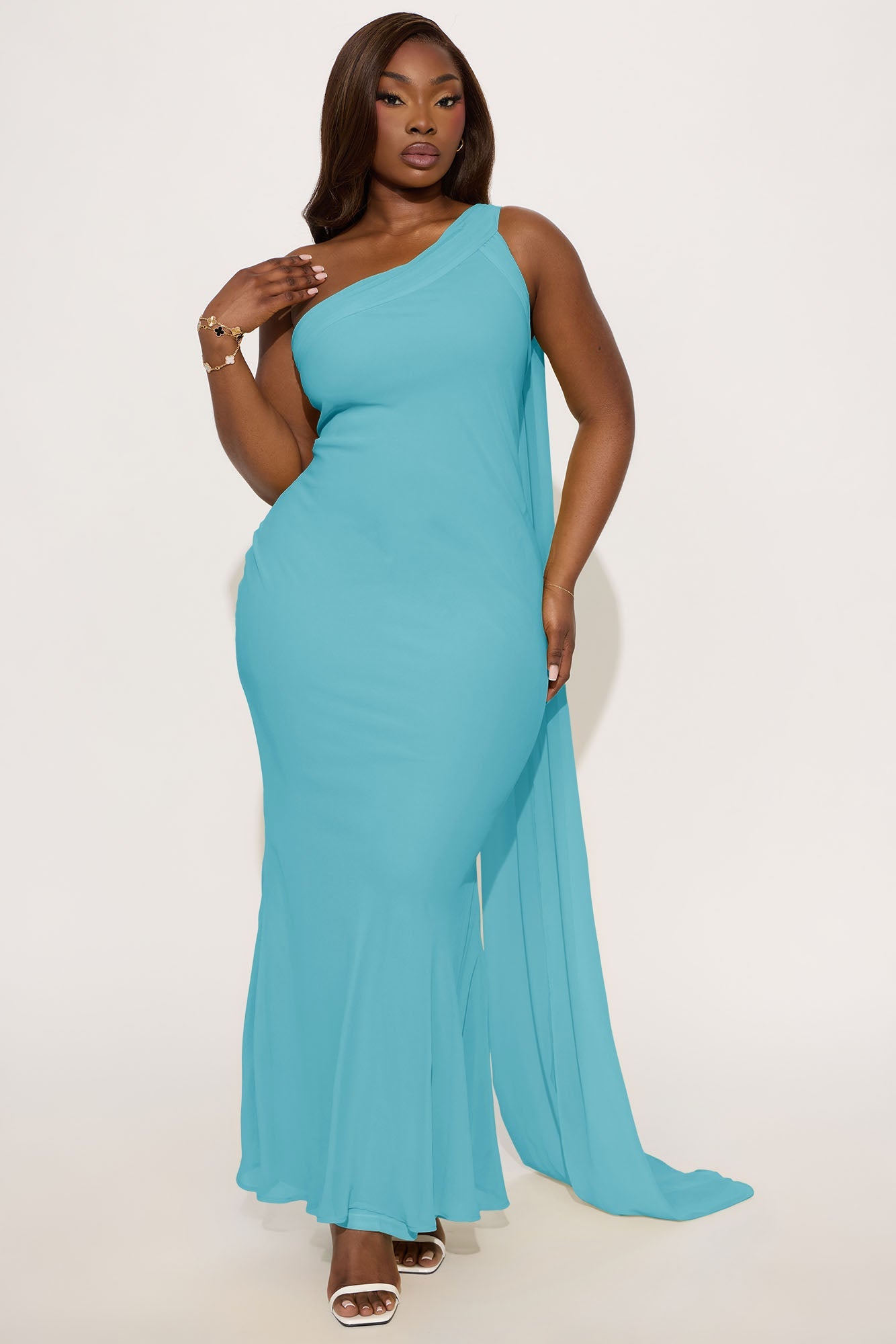 Sarah Chiffon Maxi Dress - Blue