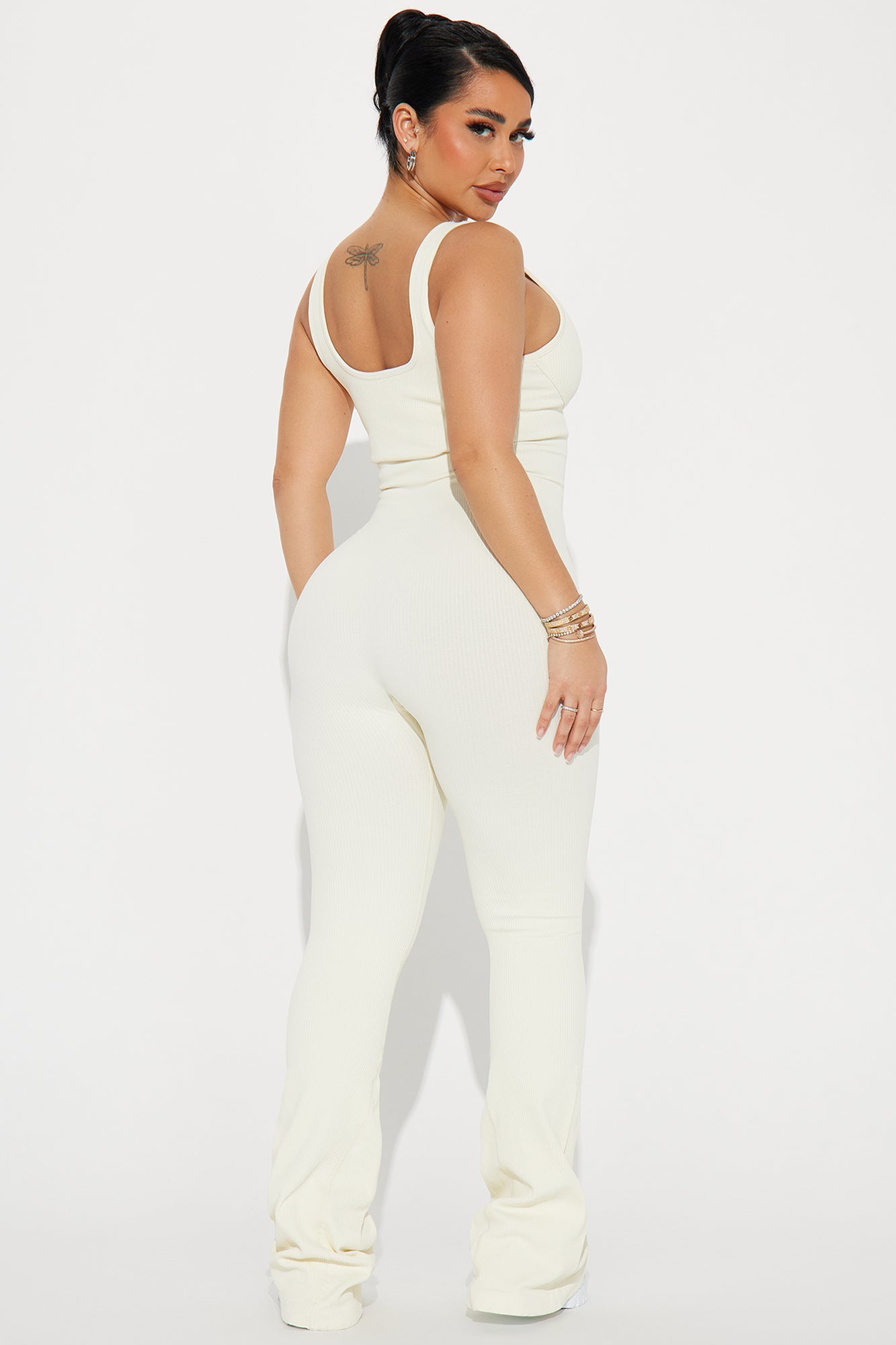 Sunrise Yoga Seamless Ribbed Active Jumpsuit - Ivory