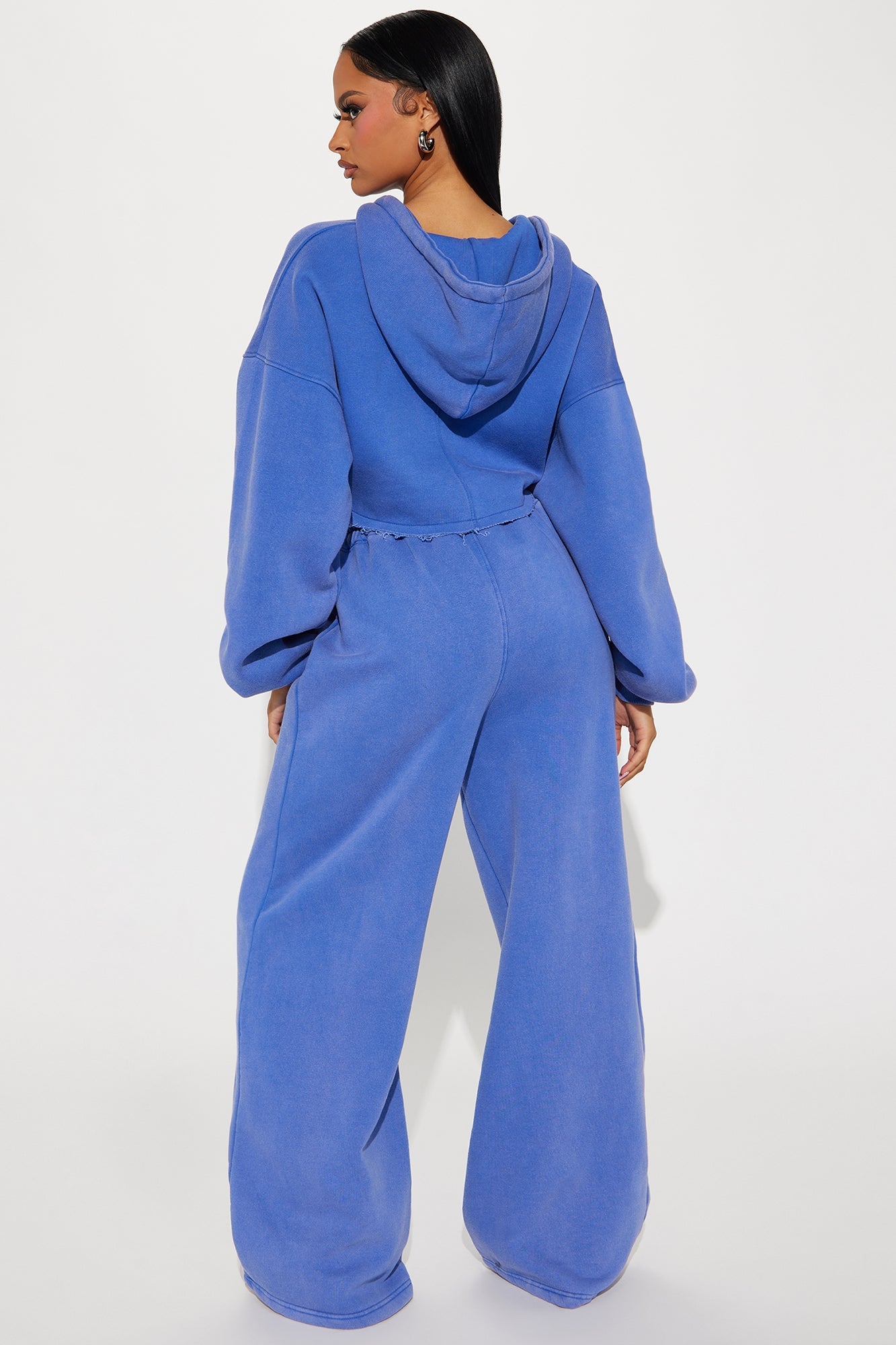 On The Go Fleece Pant Set - Blue
