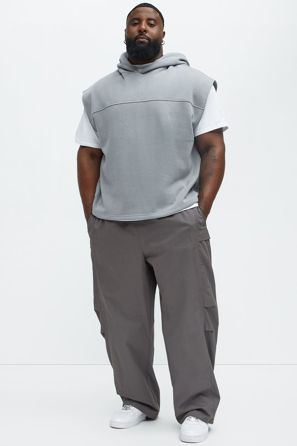 Tyson Lets Go Sleeveless Hoodie - Grey