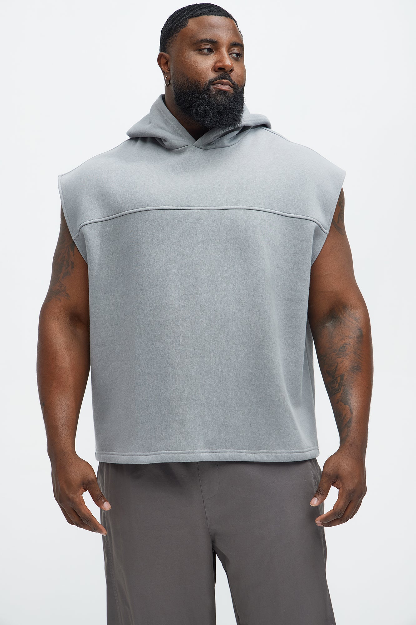Tyson Lets Go Sleeveless Hoodie - Grey