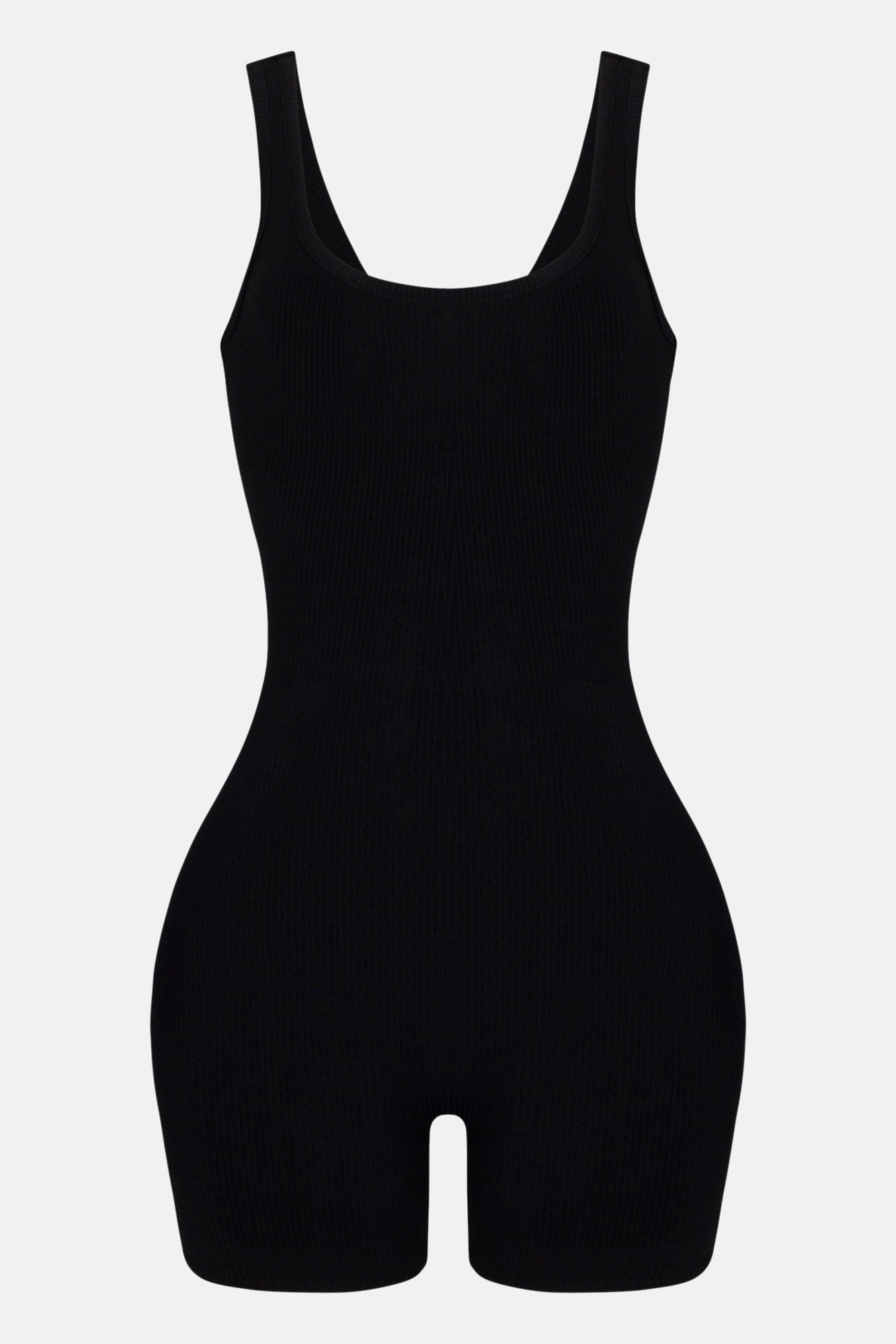 Naveah Scoop Neck Snatched Romper - Black