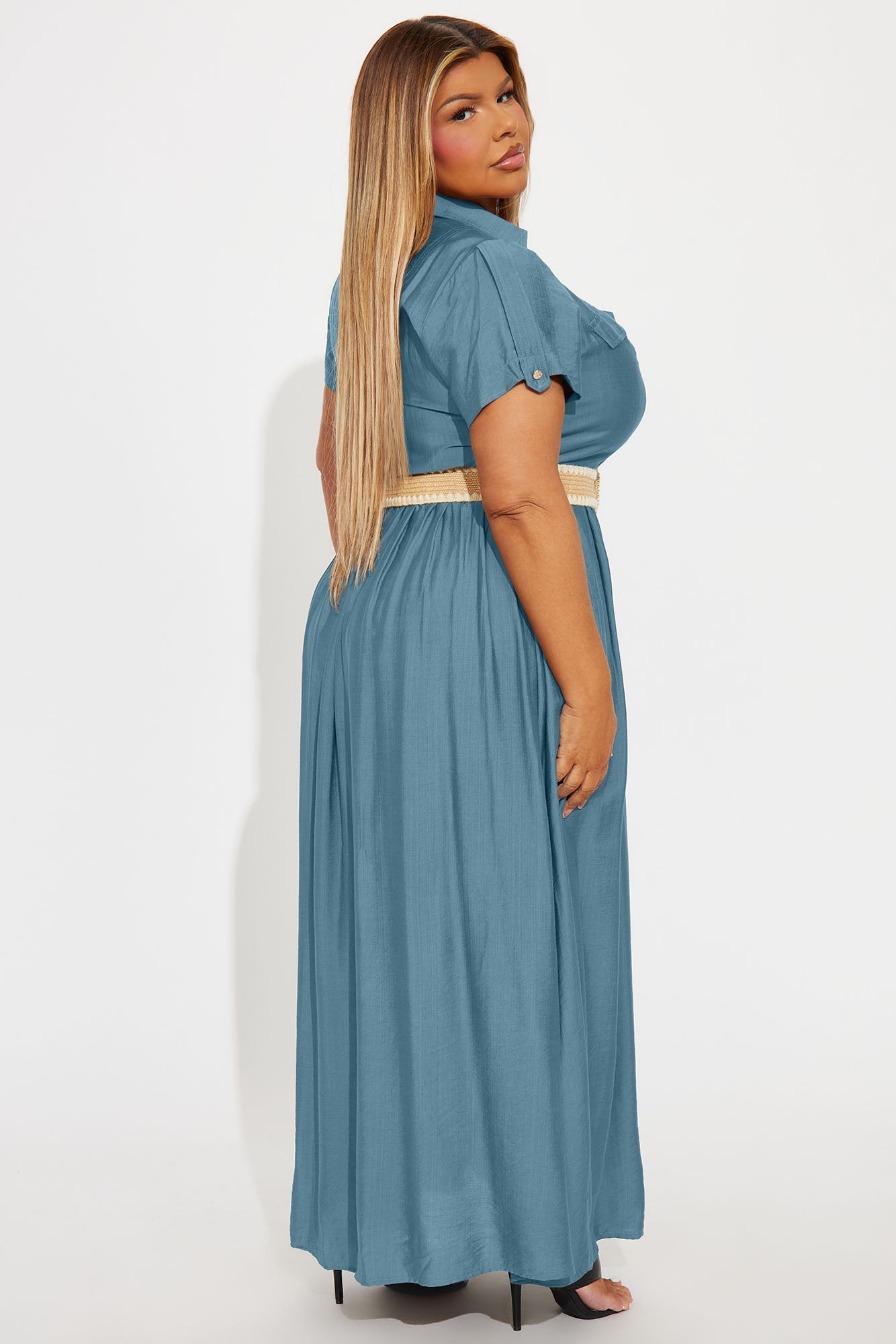 Laurel Linen Maxi Shirt Dress - Denim