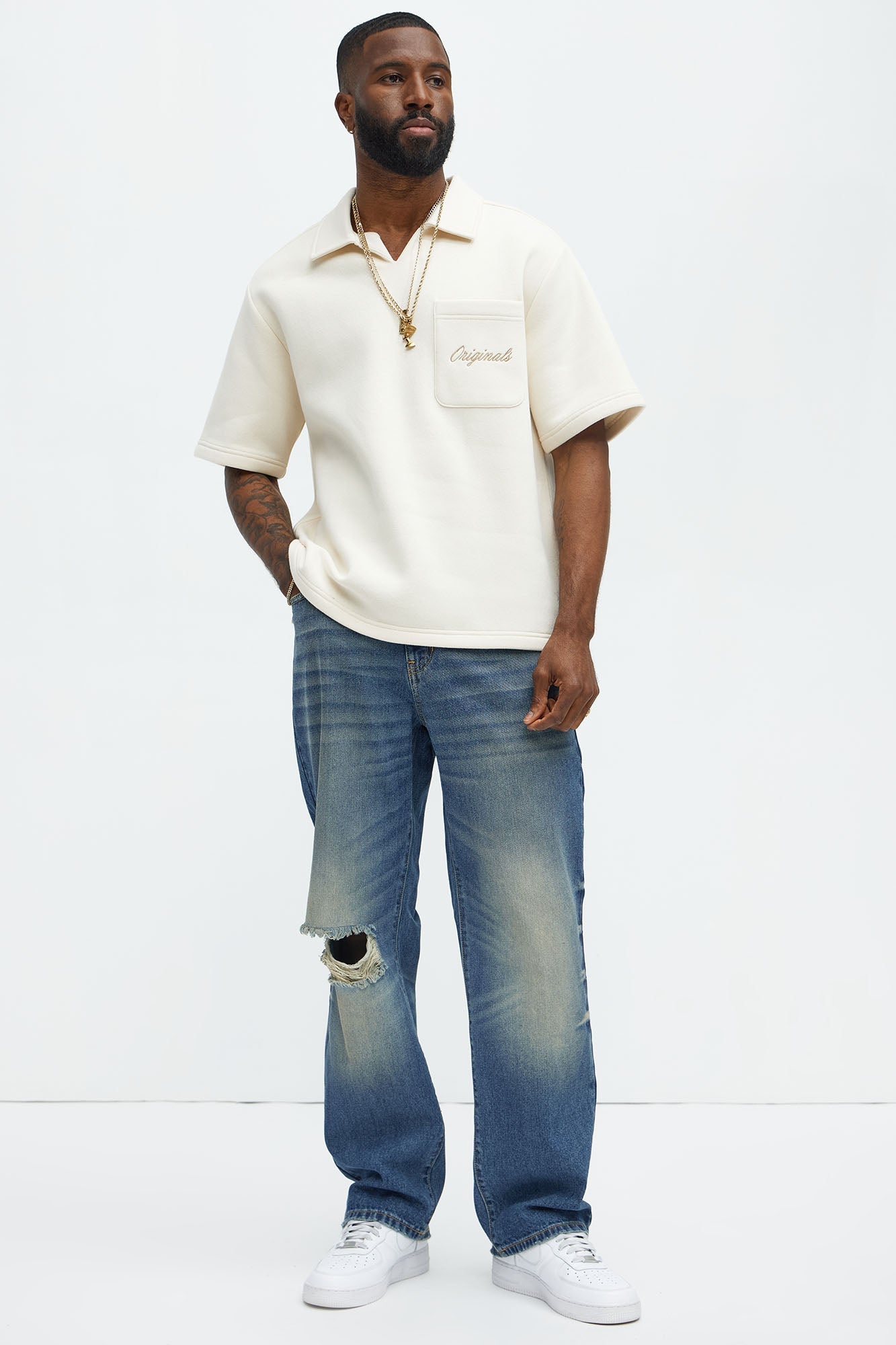 Tyson Happy Mistake Short Sleeve Polo - Cream