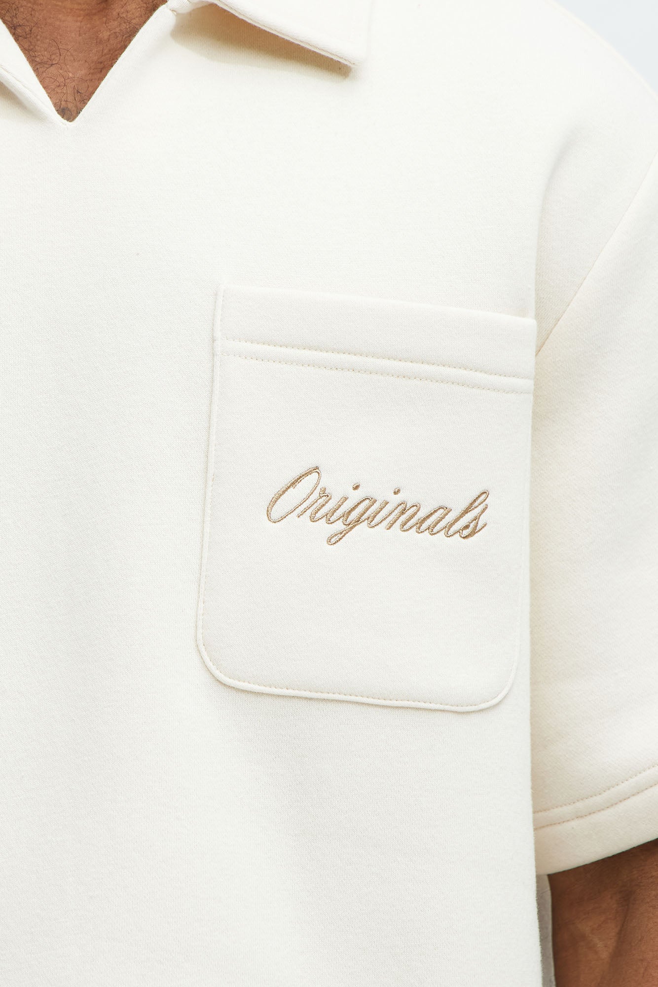 Tyson Happy Mistake Short Sleeve Polo - Cream
