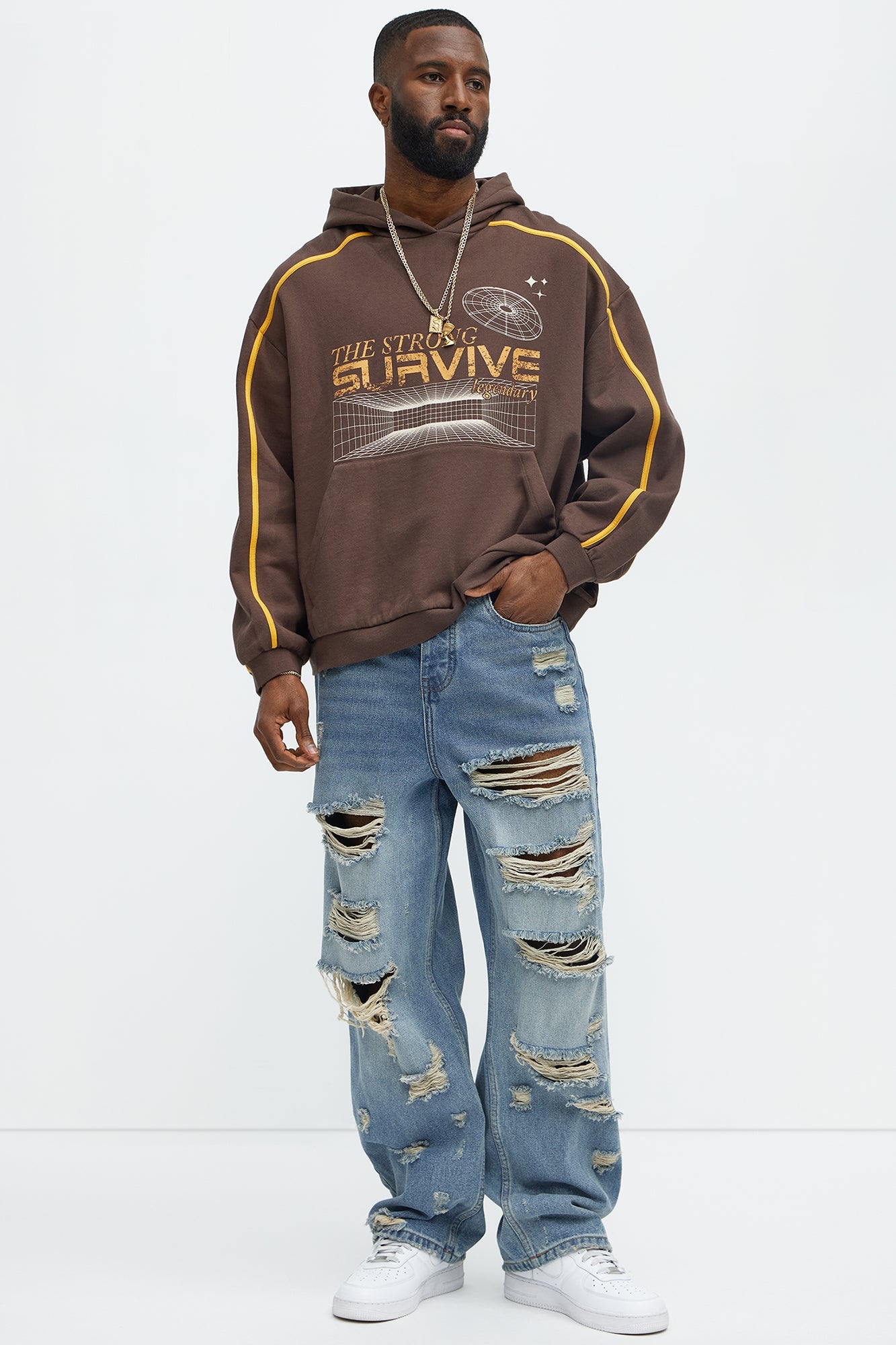 The Strong Survive Hoodie - Brown